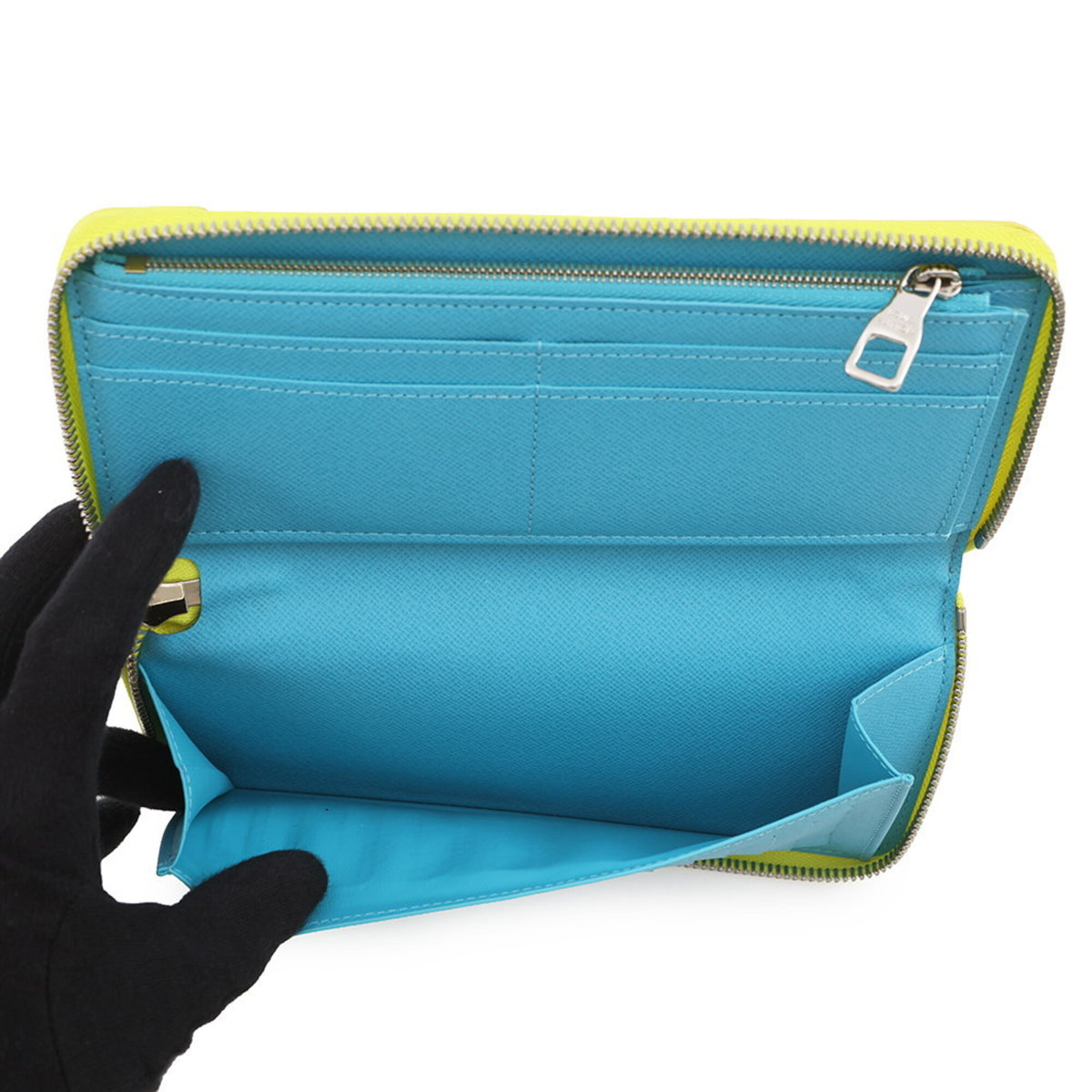Louis Vuitton Blue Yellow Monogram Long Wallet (Bi-Fold) (Pre-Owned)