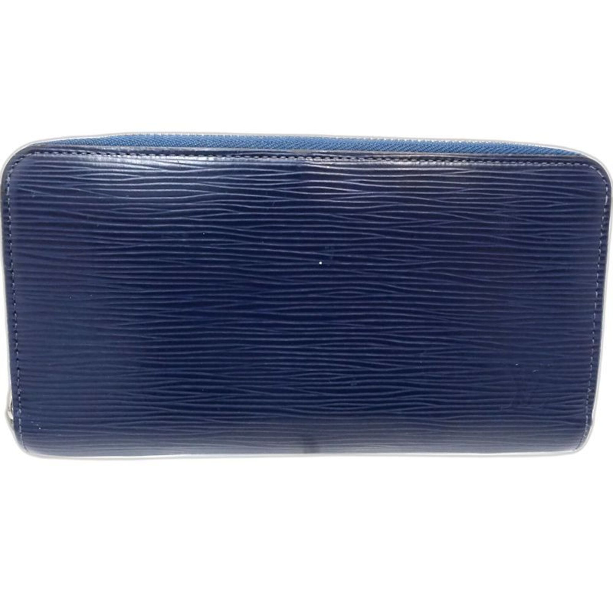 Louis Vuitton Blue Indigo Leather Long Wallet (Bi-Fold) (Pre-Owned)