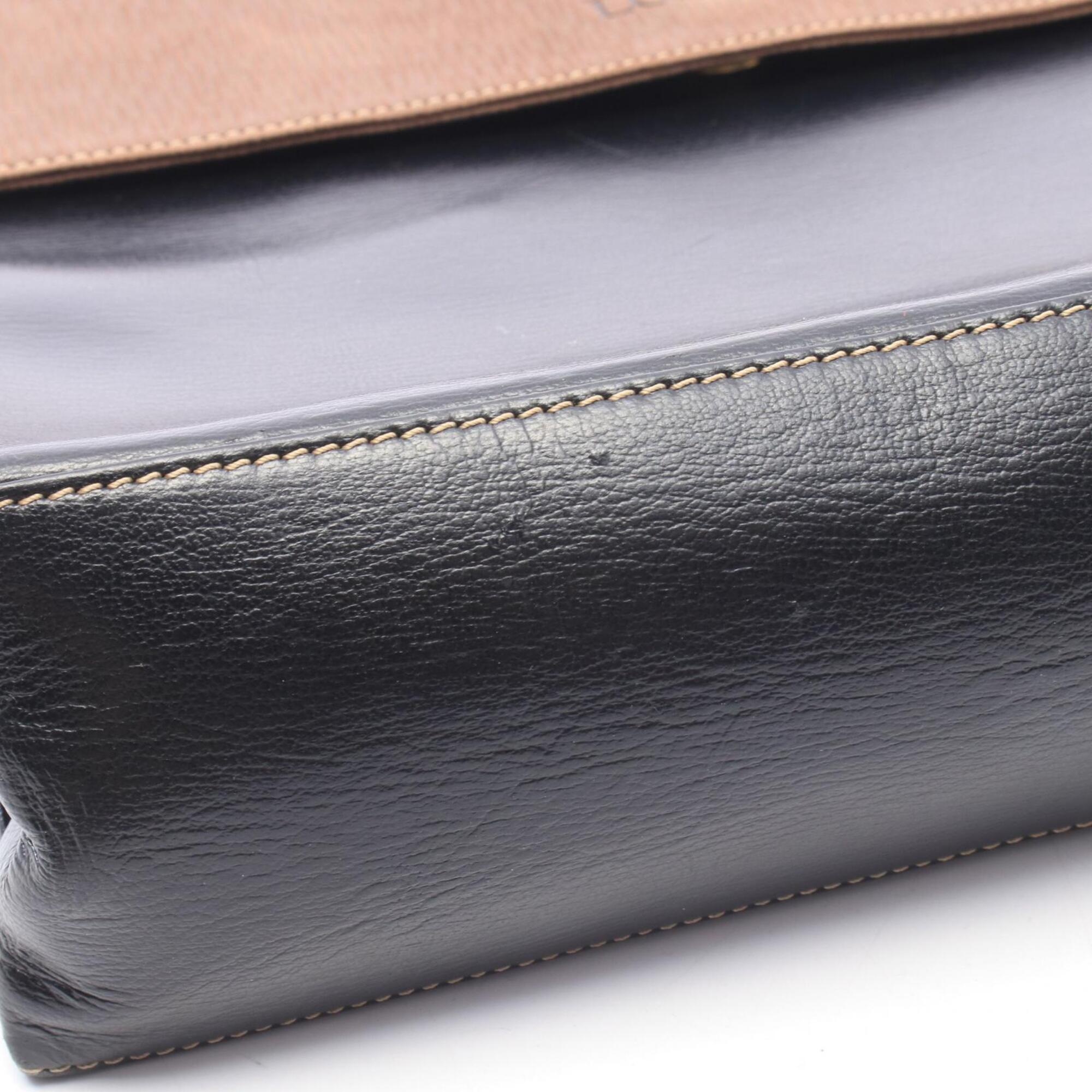 Loewe Black Brown Leather Handbag (Pre-Owned)