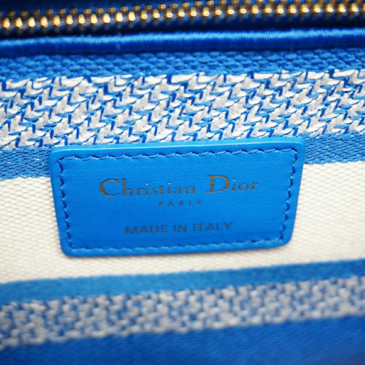 Christian Dior Blue White Canvas Handbag (Pre-Owned)