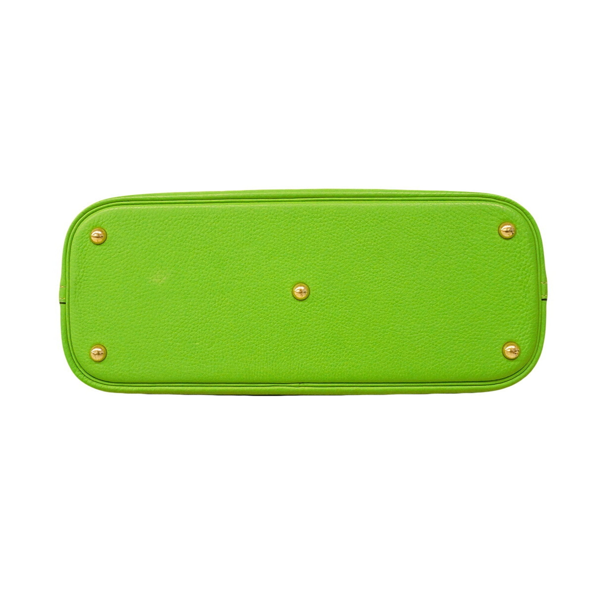 Hermes Apple Green Taurillon Clemence Leather Handbag (Pre-Owned)