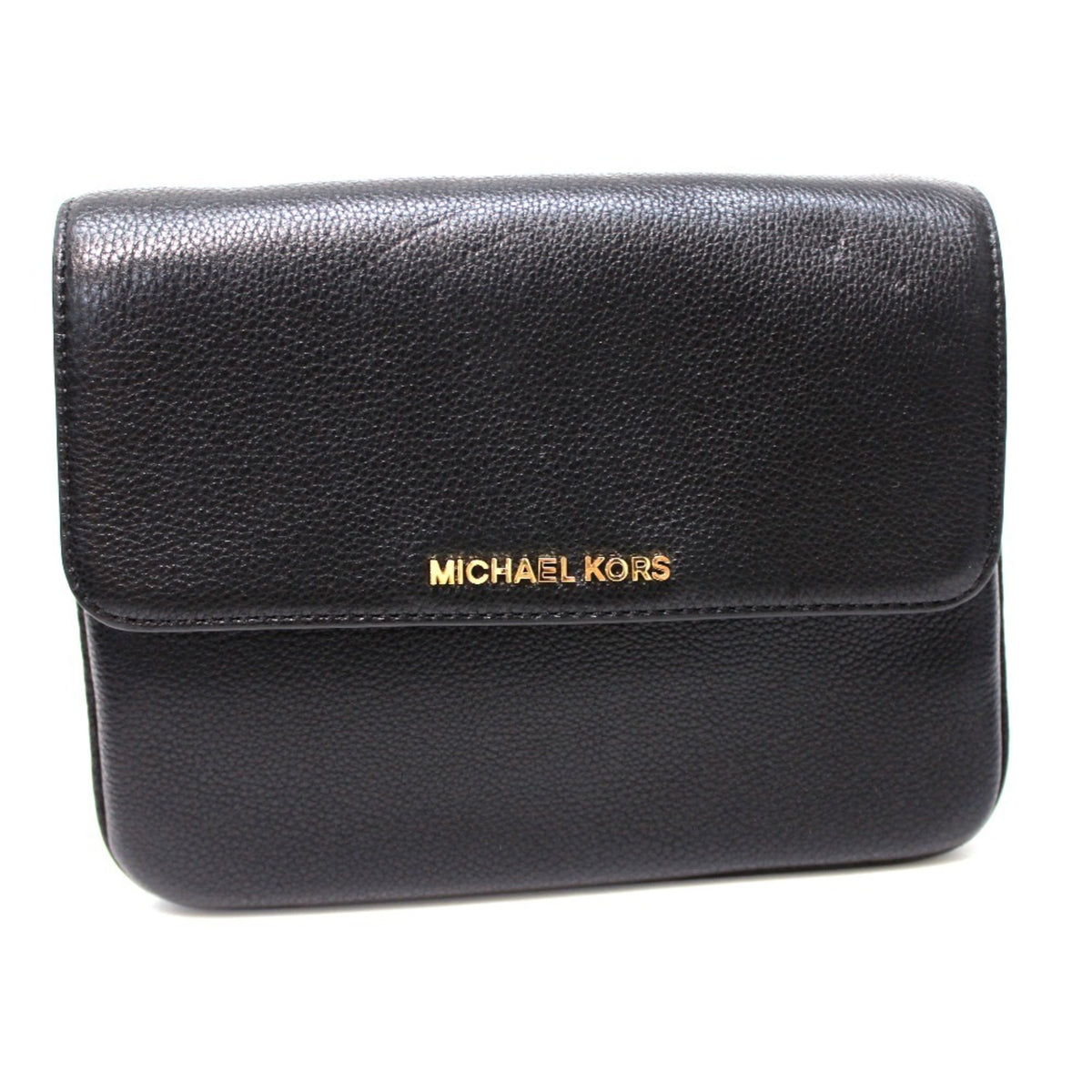 Michael Kors Black Leather Pochette Shoulder Bag (Pre-Owned)