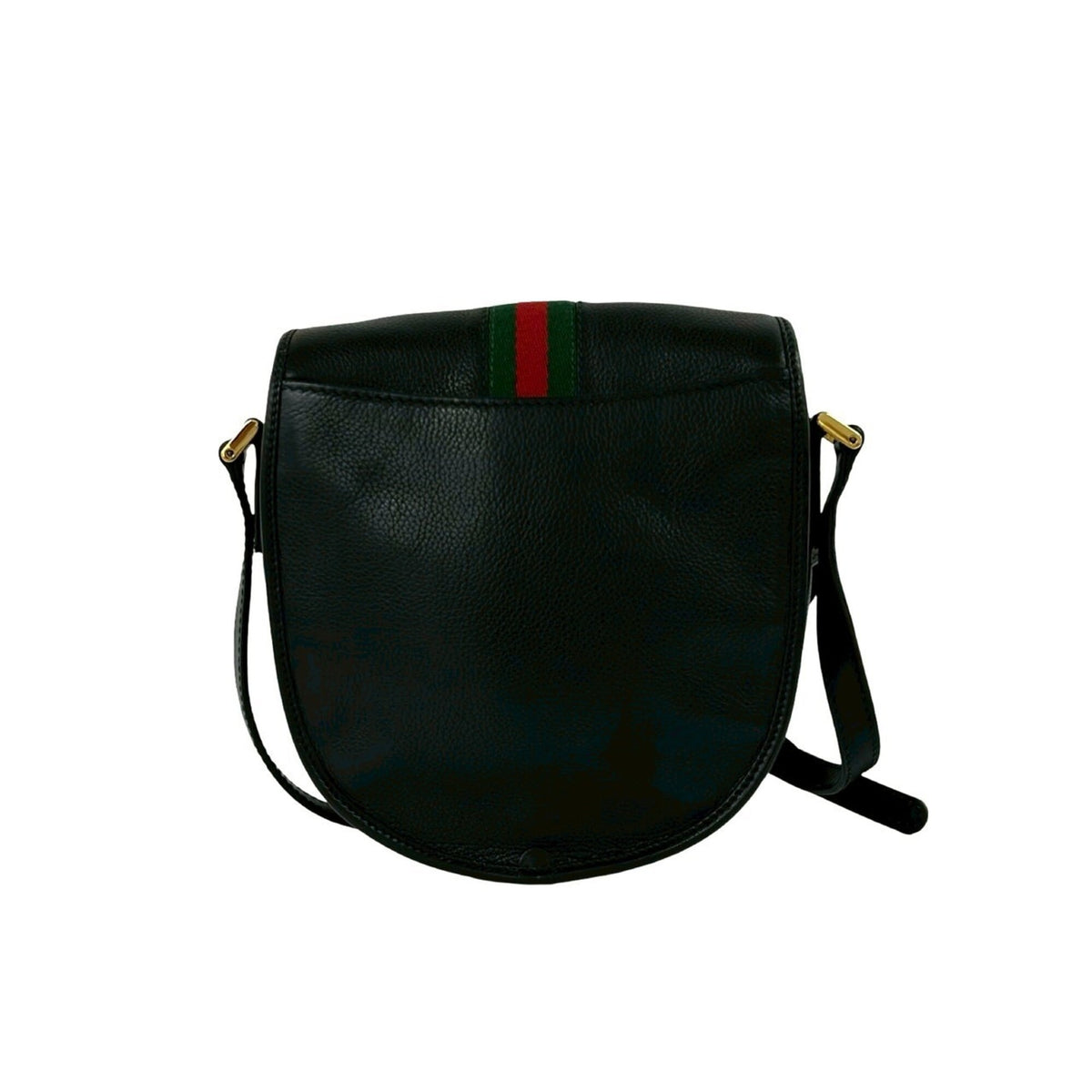 Gucci Black Green Red Color Leather Pochette Shoulder Bag (Pre-Owned)