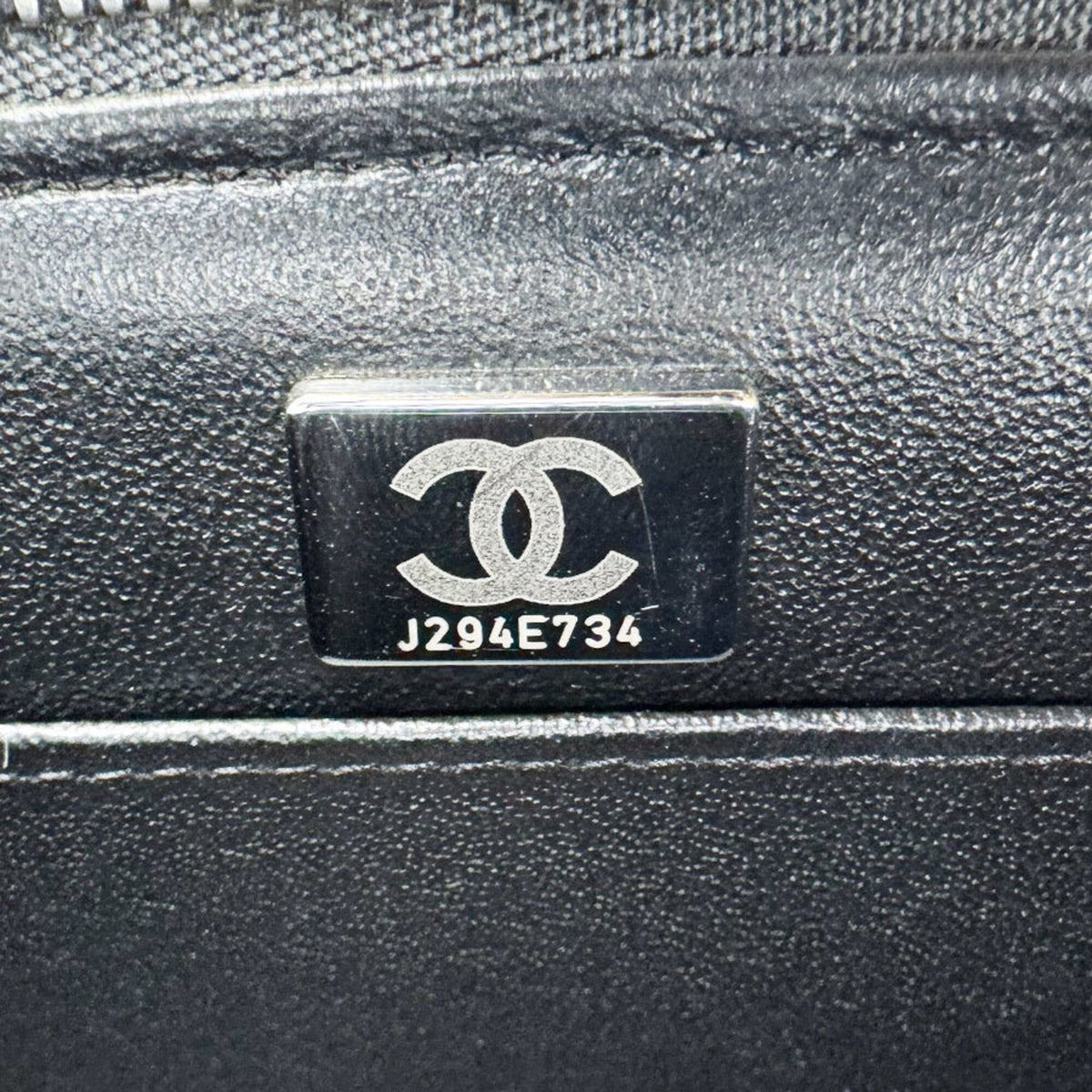 Chanel Black Grained Calfskin Shoulder Bag Vanity Bag (Pre-Owned)
