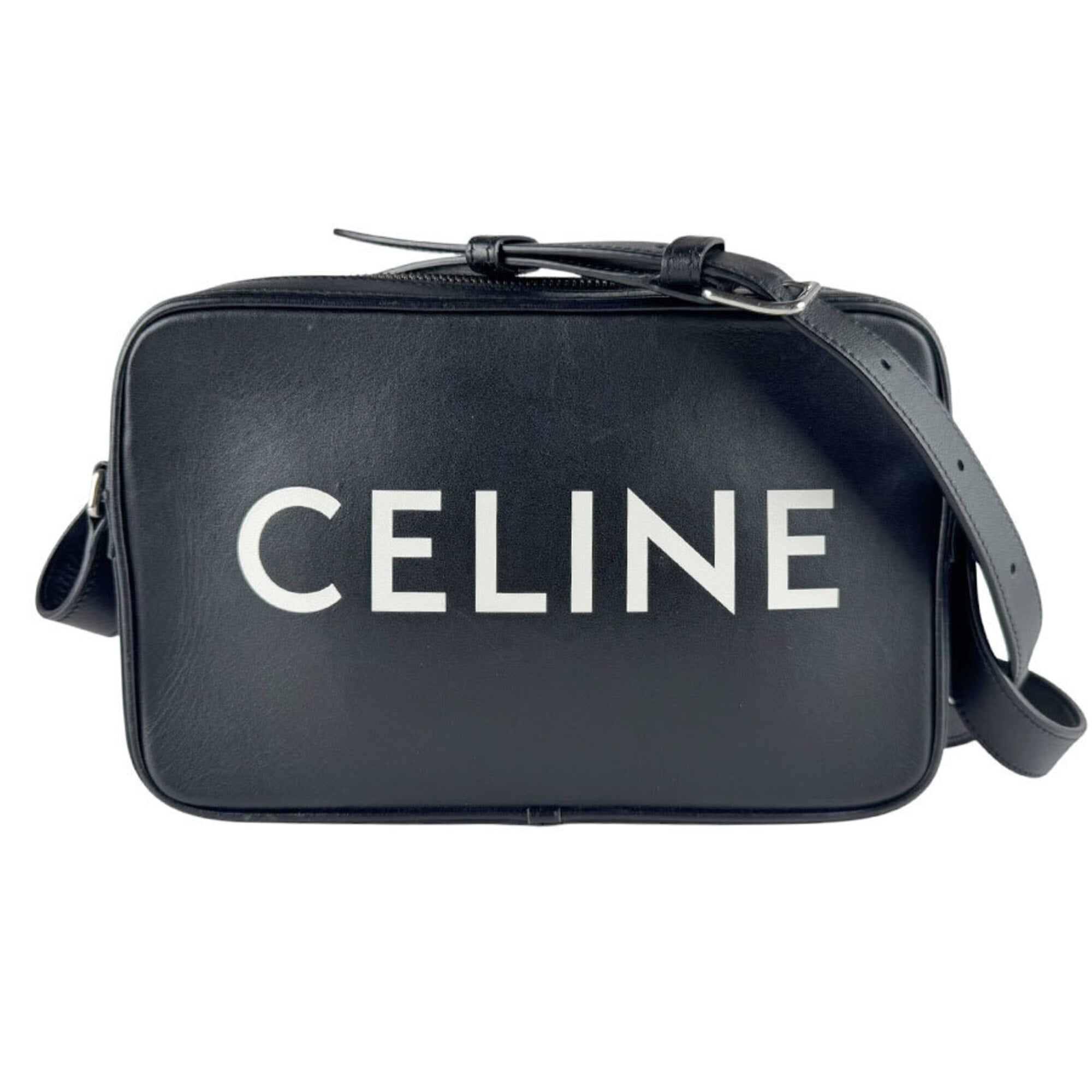 Celine Black Leather Messenger Bag (Pre-Owned)