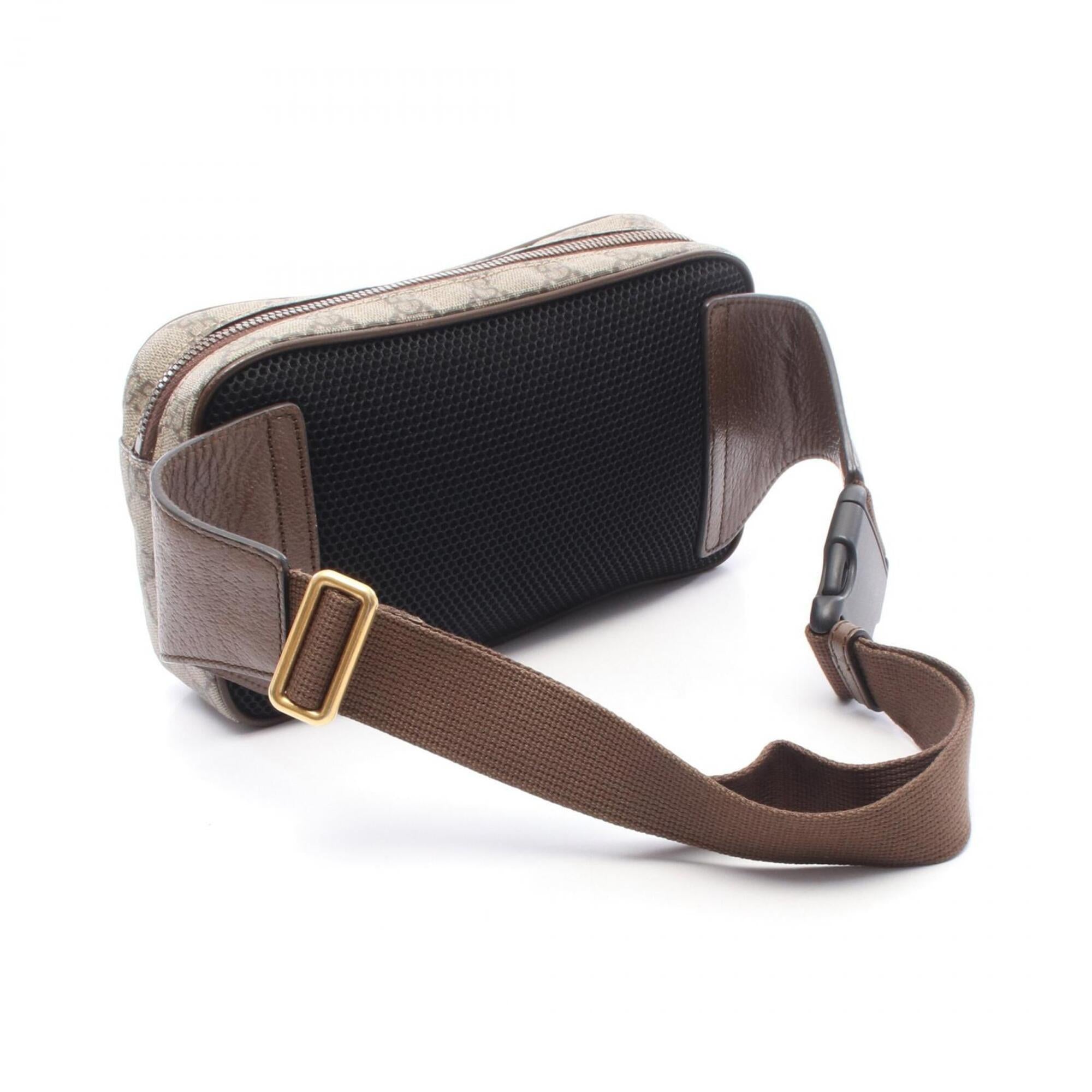 Gucci Beige Brown Gg Supreme Fanny Pack Handbag (Pre-Owned)