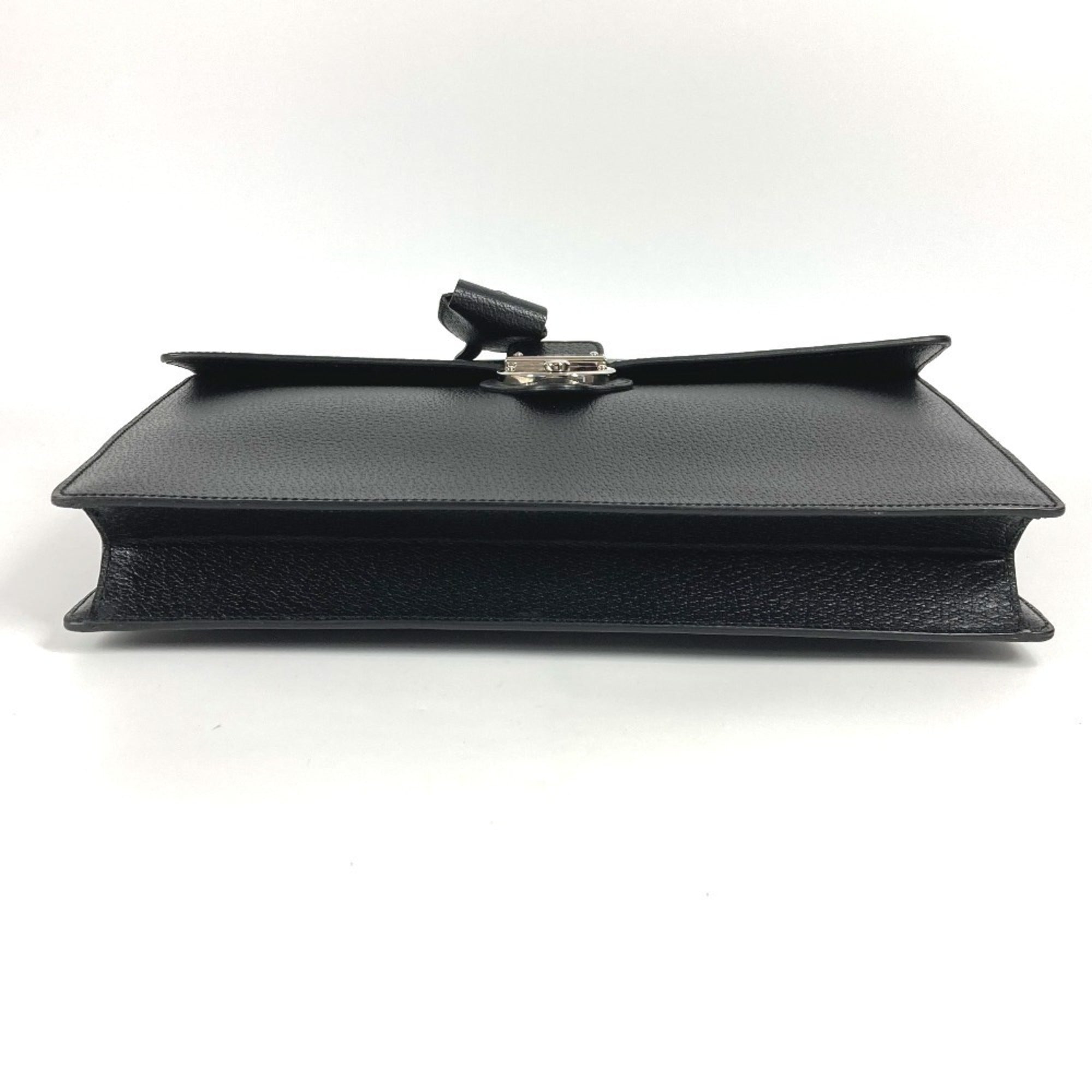 Gucci Black Leather Briefcase Handbag (Pre-Owned)