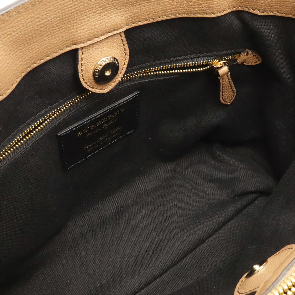 Burberry Beige Brown Leather Handbag Shoulder Bag (Pre-Owned)