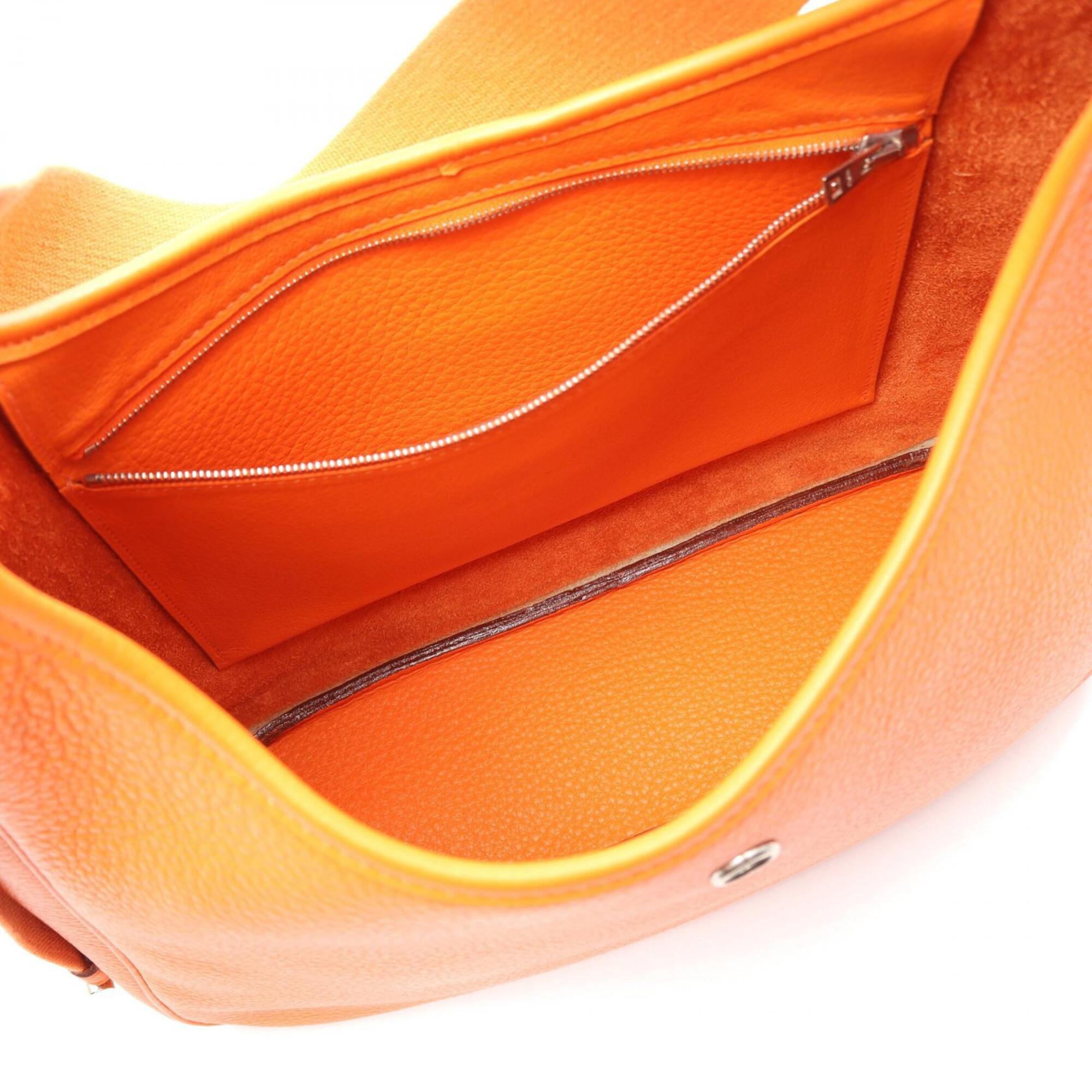 Hermes Orange Taurillon Clemence Leather Handbag Shoulder Bag (Pre-Owned)