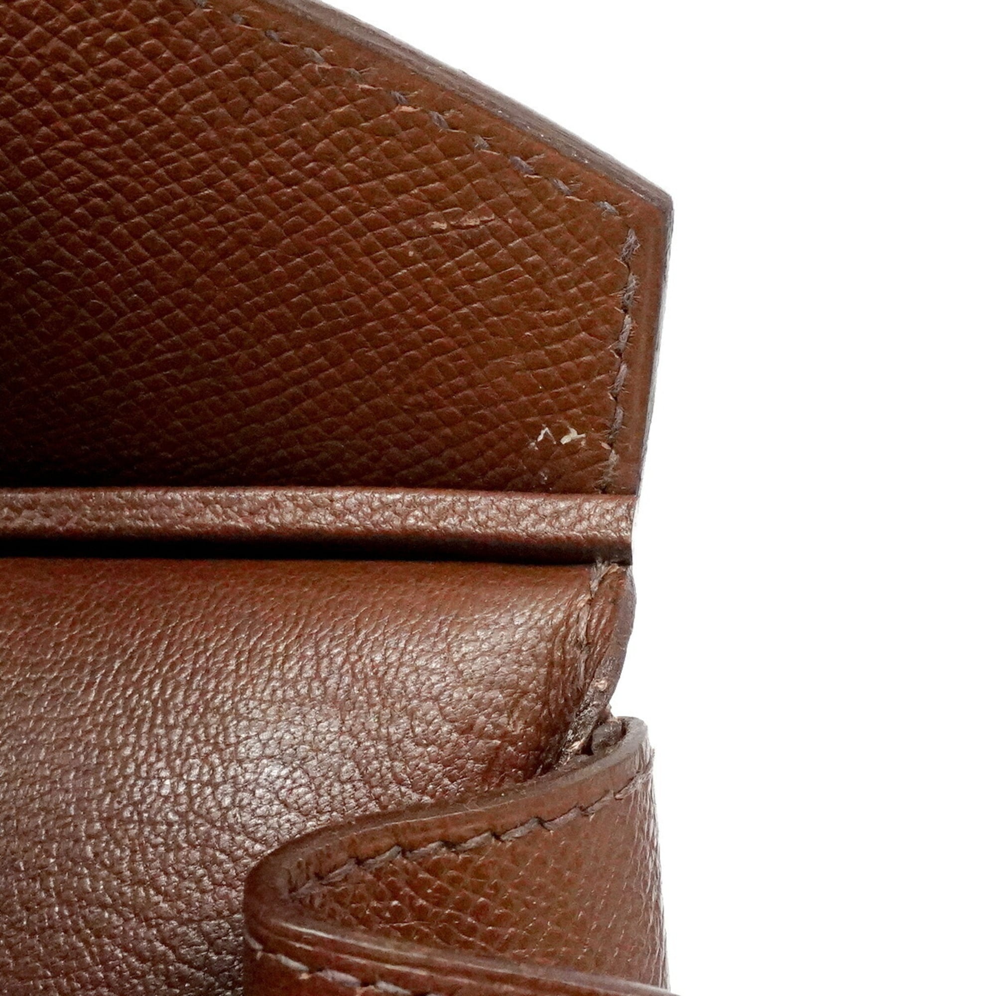 Hermes Havane Courchevel Leather Handbag (Pre-Owned)