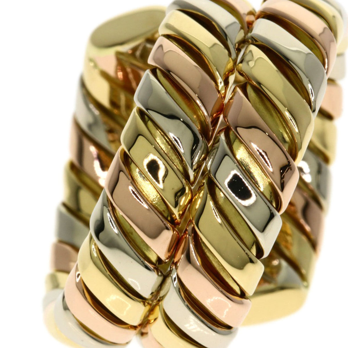 Bvlgari Yellow Gold (18K) Pink Gold (18K) White Gold (18K) Band Ring (Pre-Owned)