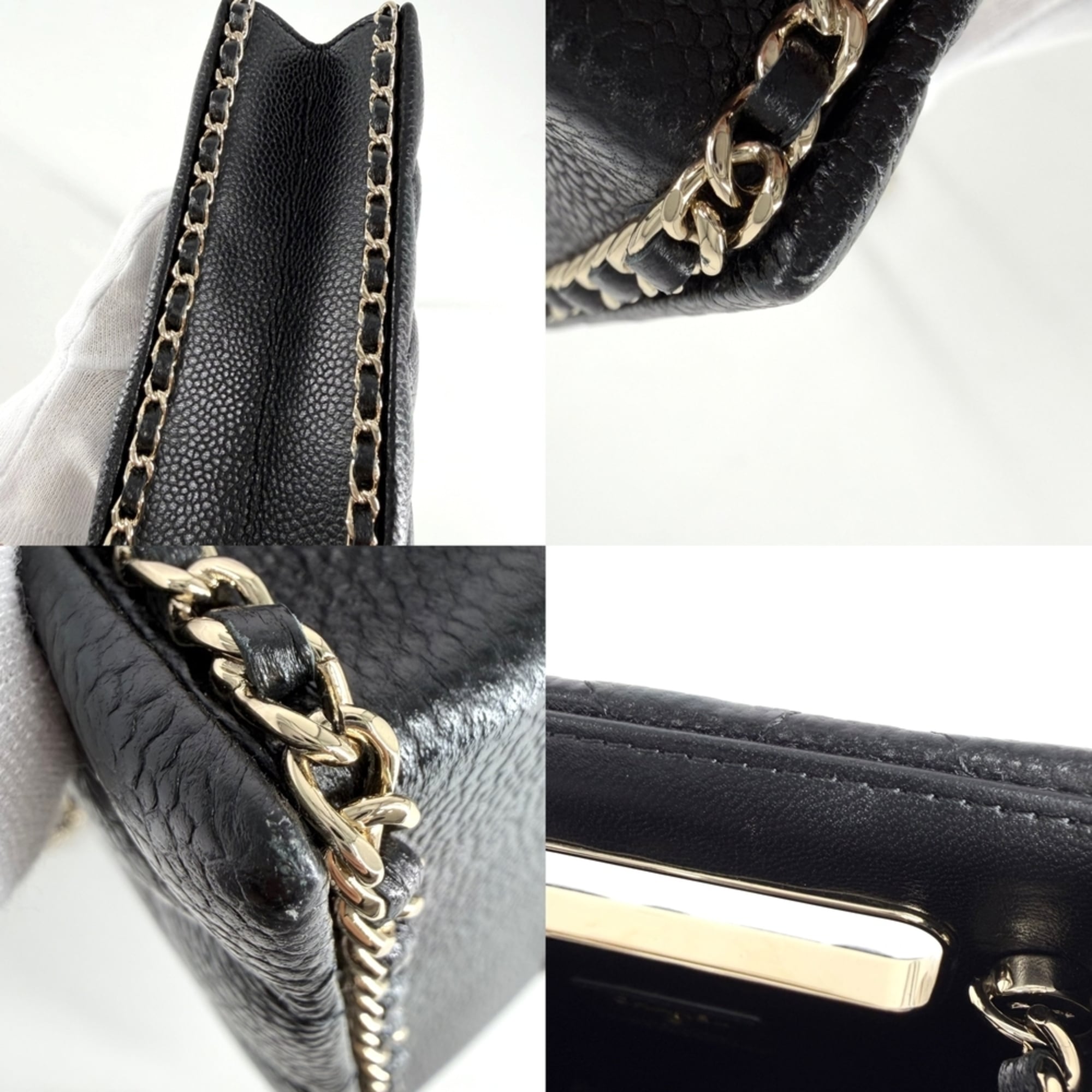 Chanel Matelasse Black Grained Calfskin Shoulder Bag (Pre-Owned)