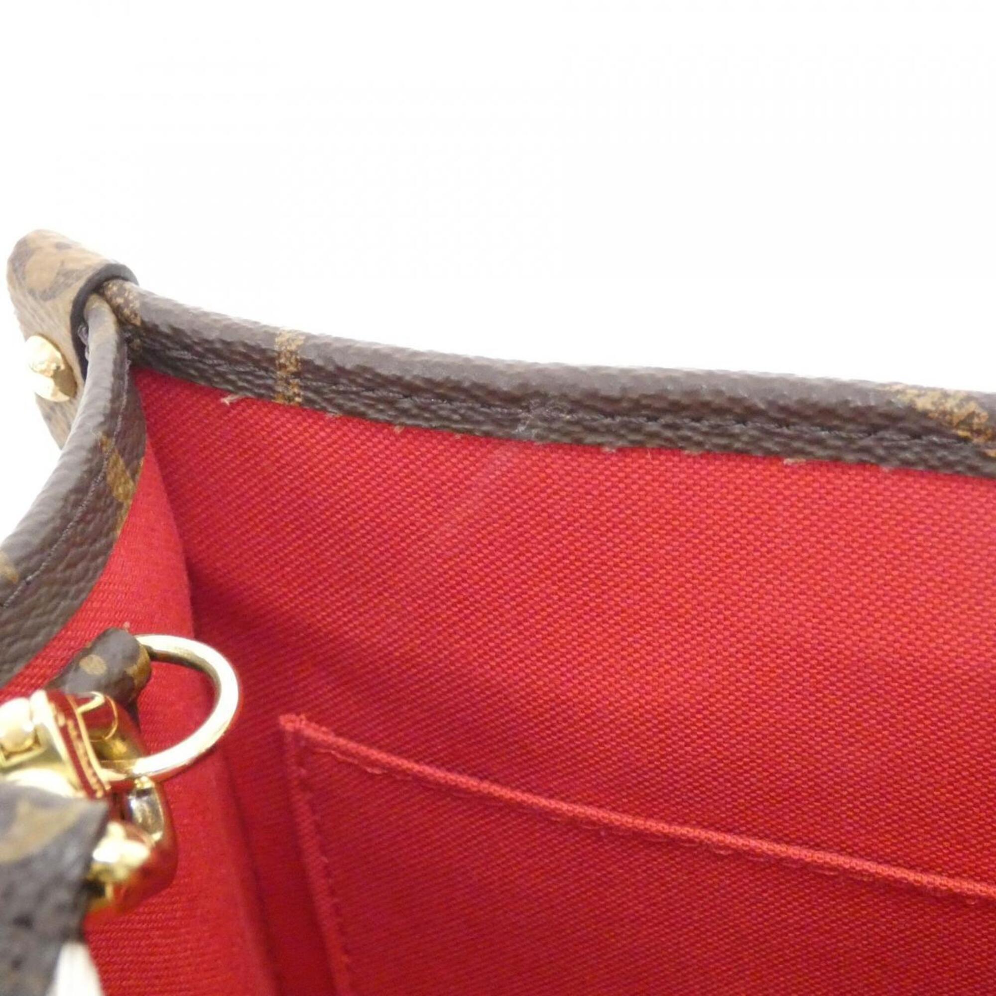 Louis Vuitton Marron Monogram Coated Canvas Handbag Pouch (Pre-Owned)