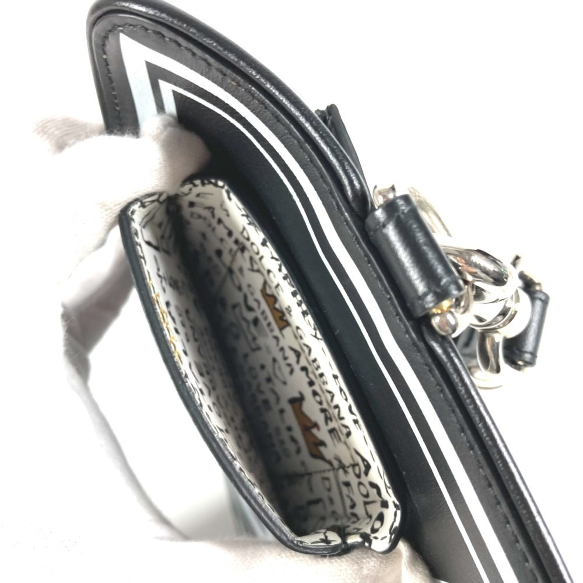 Dolce & Gabbana Black Leather Handbag Pouch (Pre-Owned)