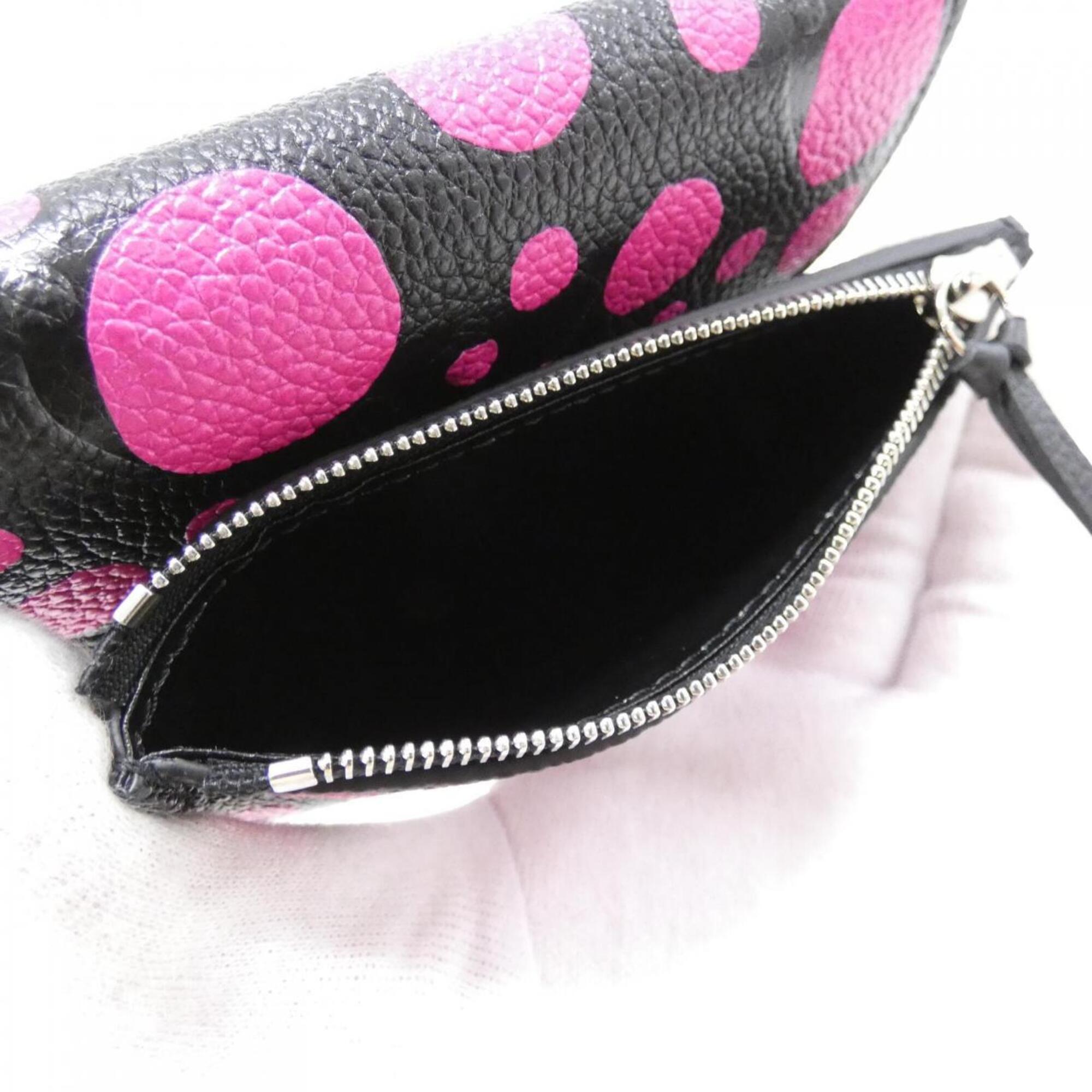 Louis Vuitton Black Fuchsia Leather Wallet (Tri-Fold) (Pre-Owned)