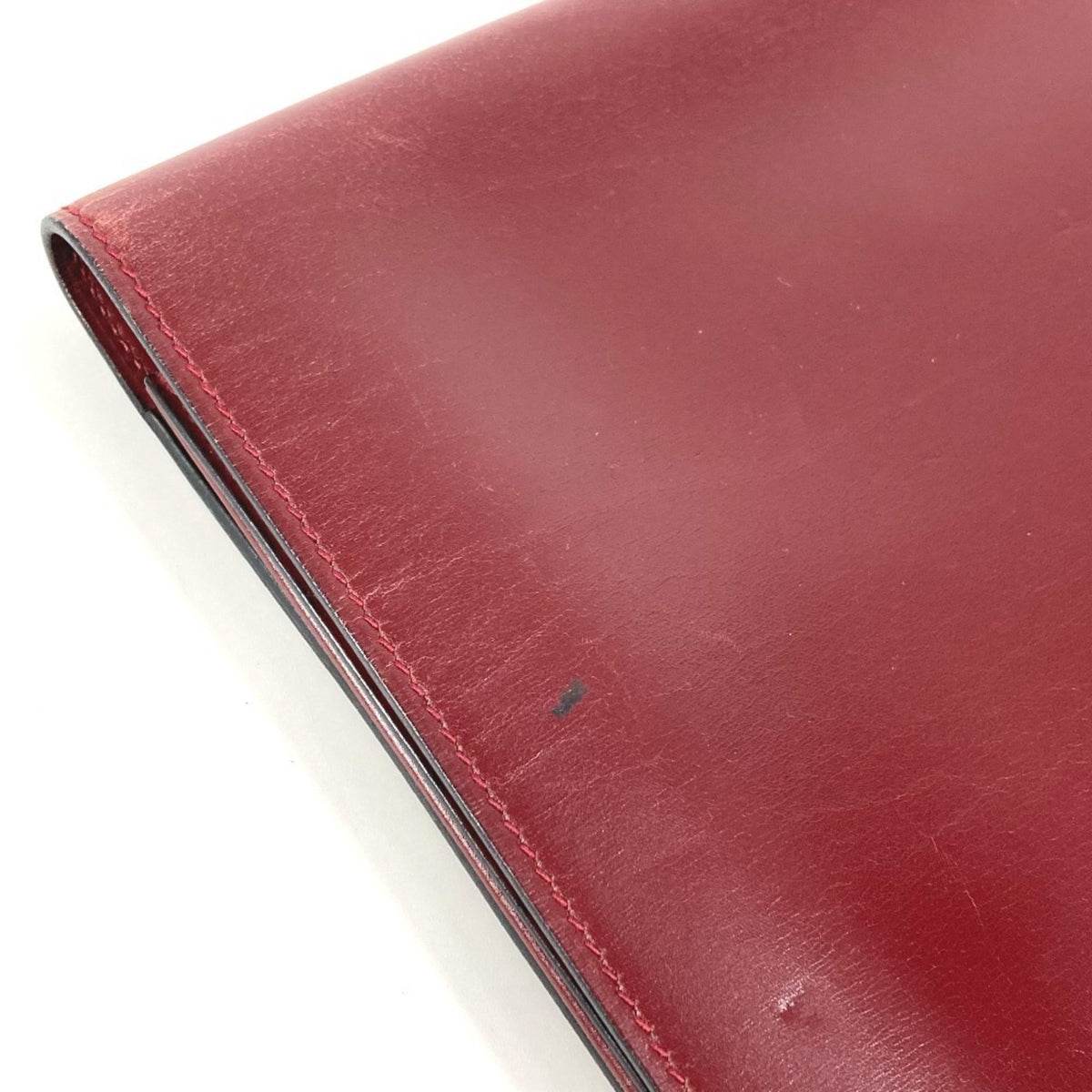 Hermes Wine Leather Clutch Bag Handbag (Pre-Owned)