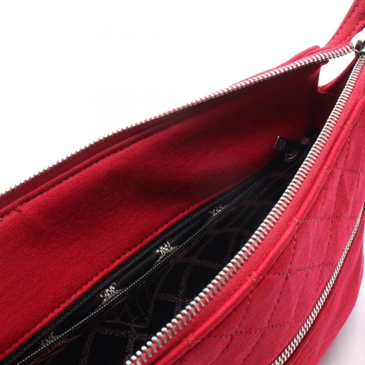 Chanel Matelasse Red Color Cotton Handbag Shoulder Bag (Pre-Owned)