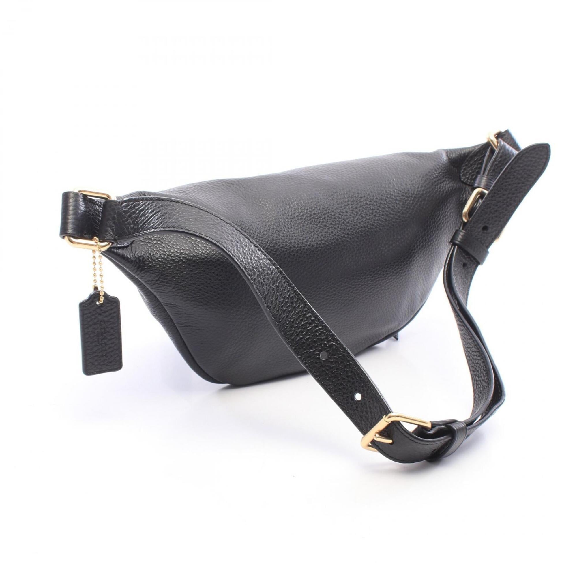 Coach Black Leather Fanny Pack Handbag (Pre-Owned)