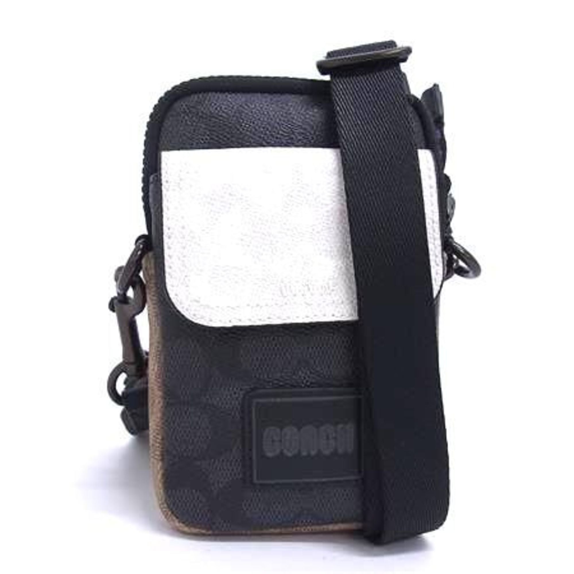Coach Beige Black Gray White Pvc Leather Shoulder Bag (Pre-Owned)