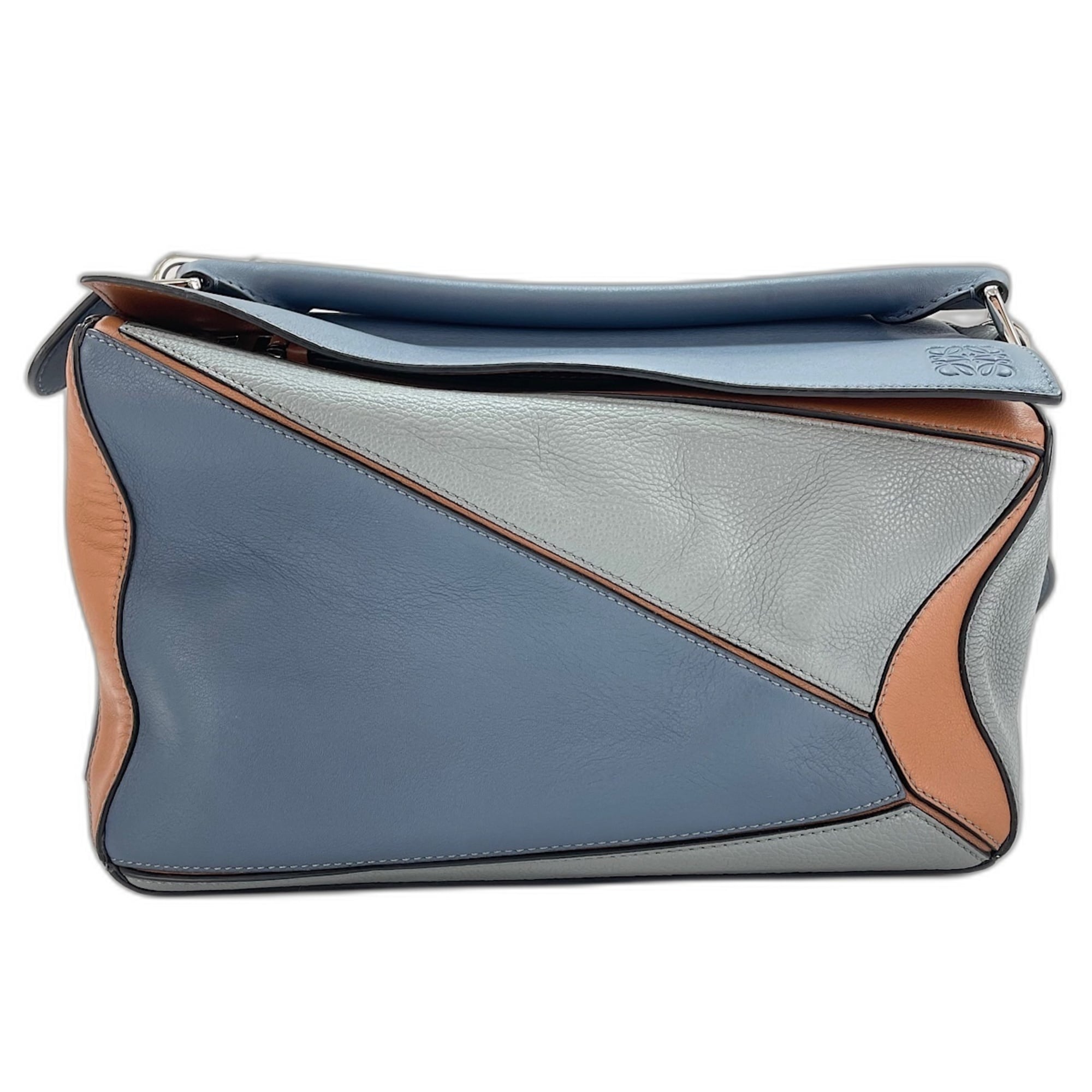 Loewe Puzzle Blue Leather Handbag (Pre-Owned)