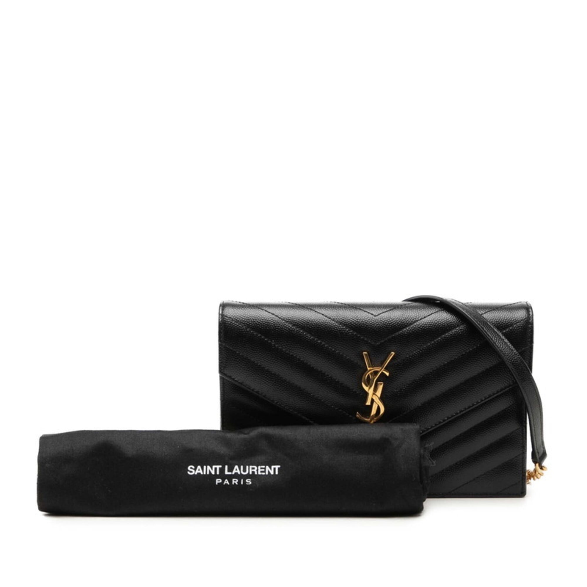 Saint Laurent Black Leather Shoulder Bag (Pre-Owned)