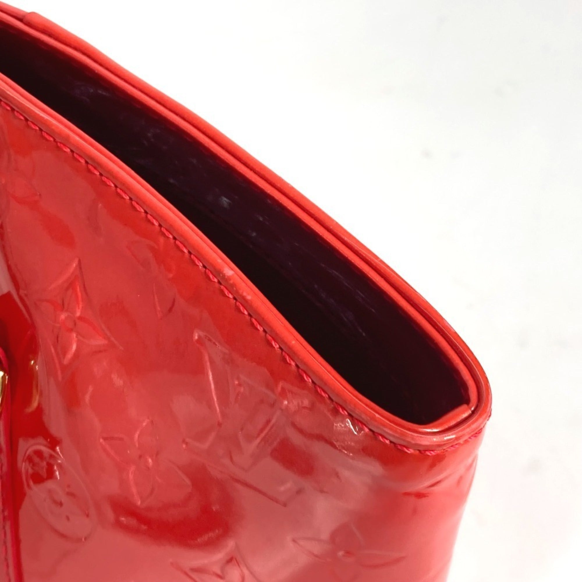 Louis Vuitton Red Color Rouge Grenadine Monogram Vernis Shoulder Bag Tote Bag (Pre-Owned)
