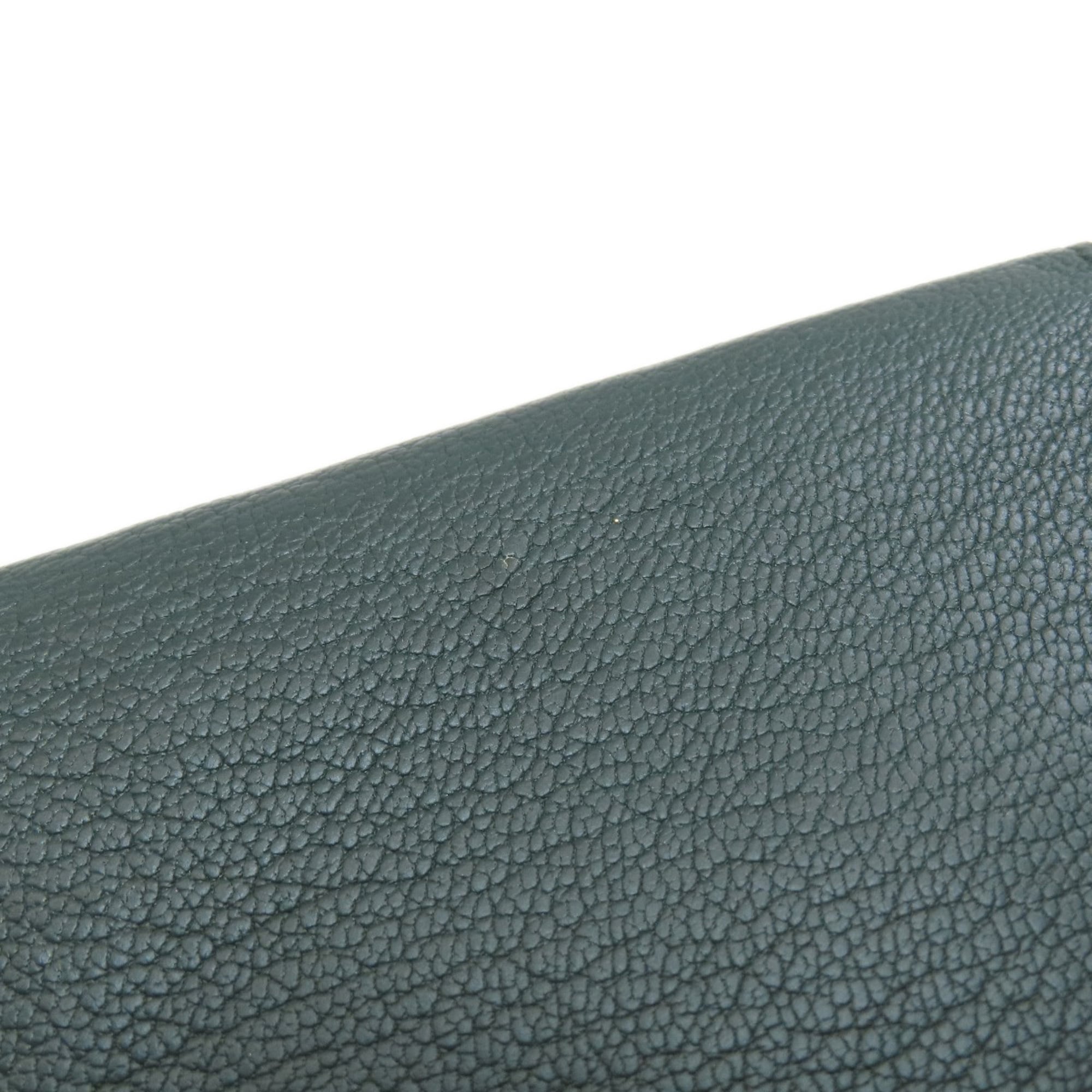 Dunhill Dark Green Leather Long Wallet (Bi-Fold) (Pre-Owned)