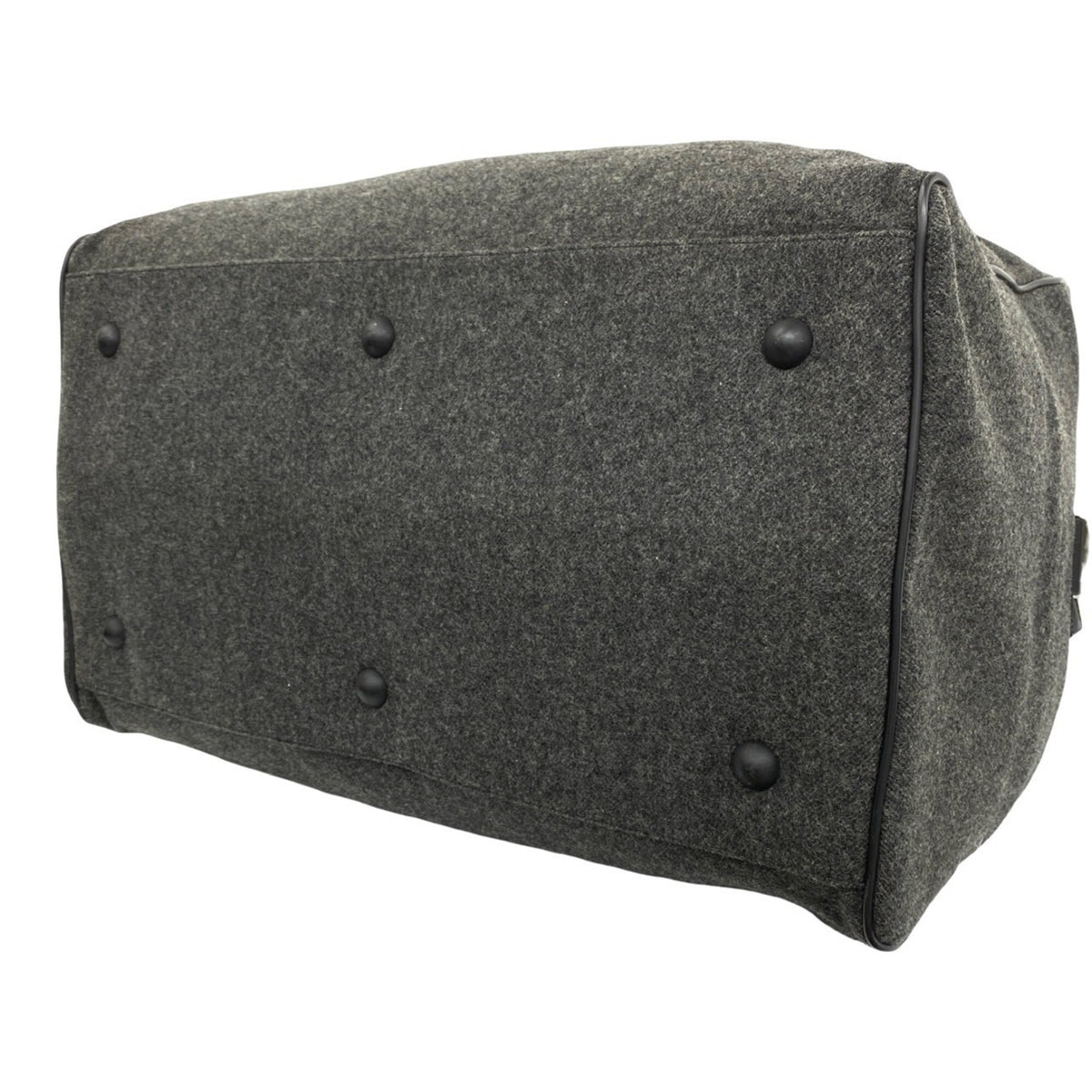 Prada Gray Wool Nylon Boston Bag Shoulder Bag (Pre-Owned)