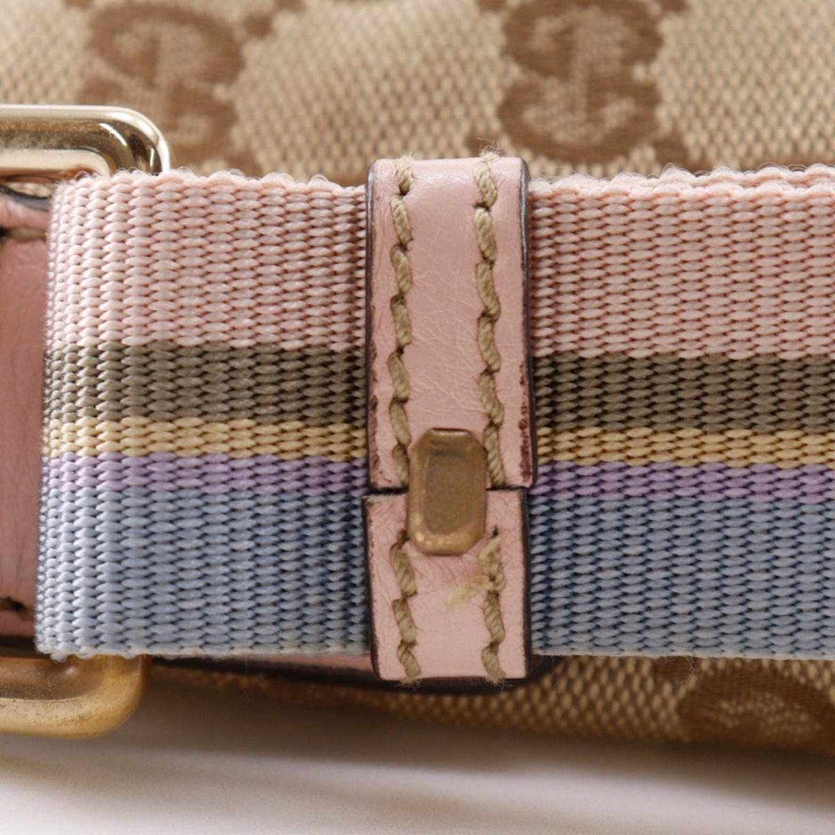 Gucci Gg Canvas Brown Pink Gg Canvas Shoulder Bag (Pre-Owned)