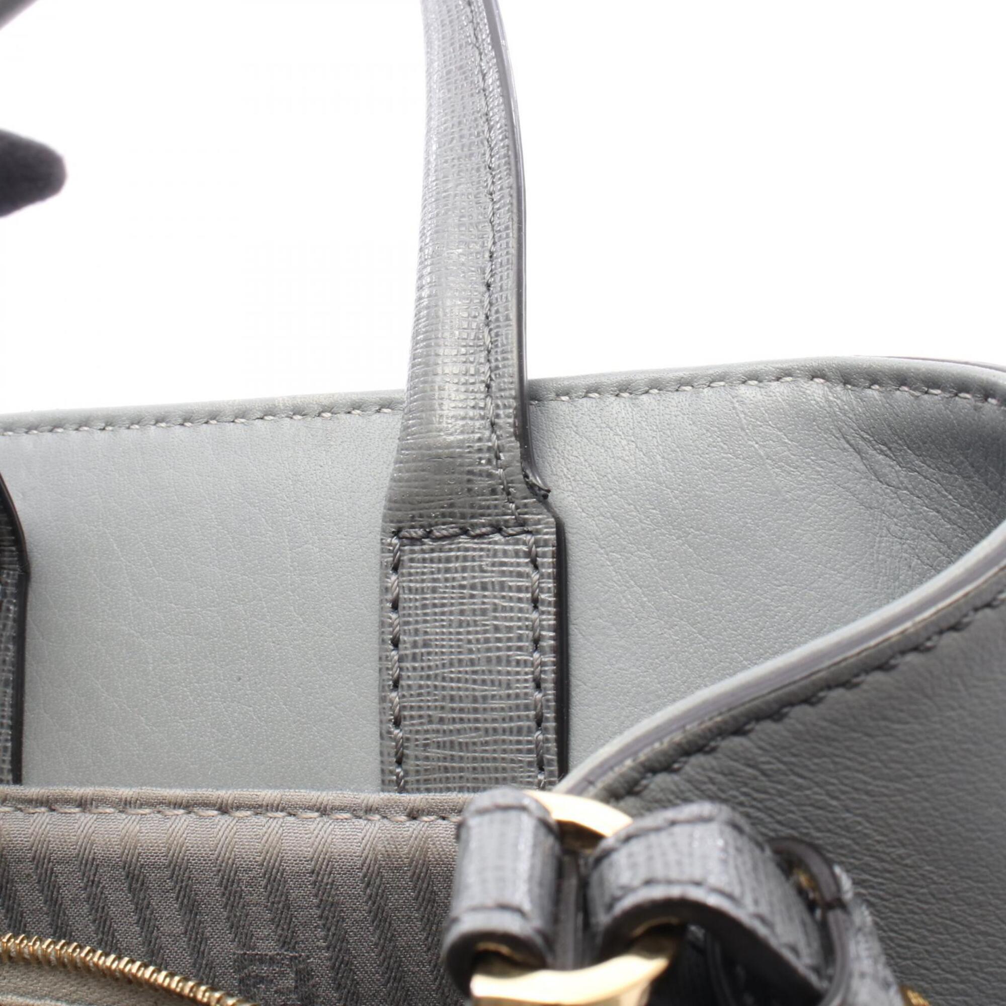 Fendi Gray Leather Handbag (Pre-Owned)