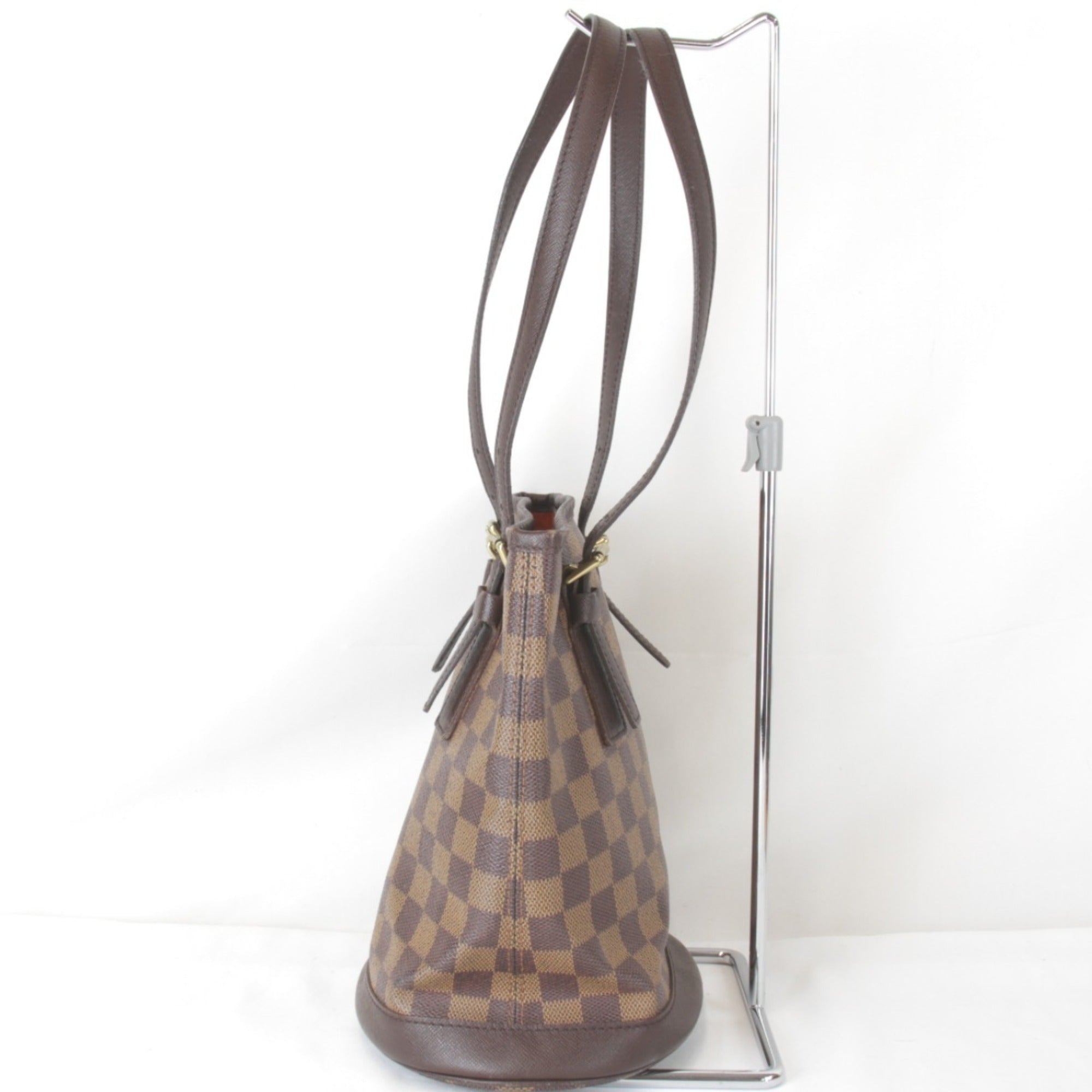 Louis Vuitton Black Damier Canvas Red Color White Damier Canvas Shoulder Bag (Pre-Owned)