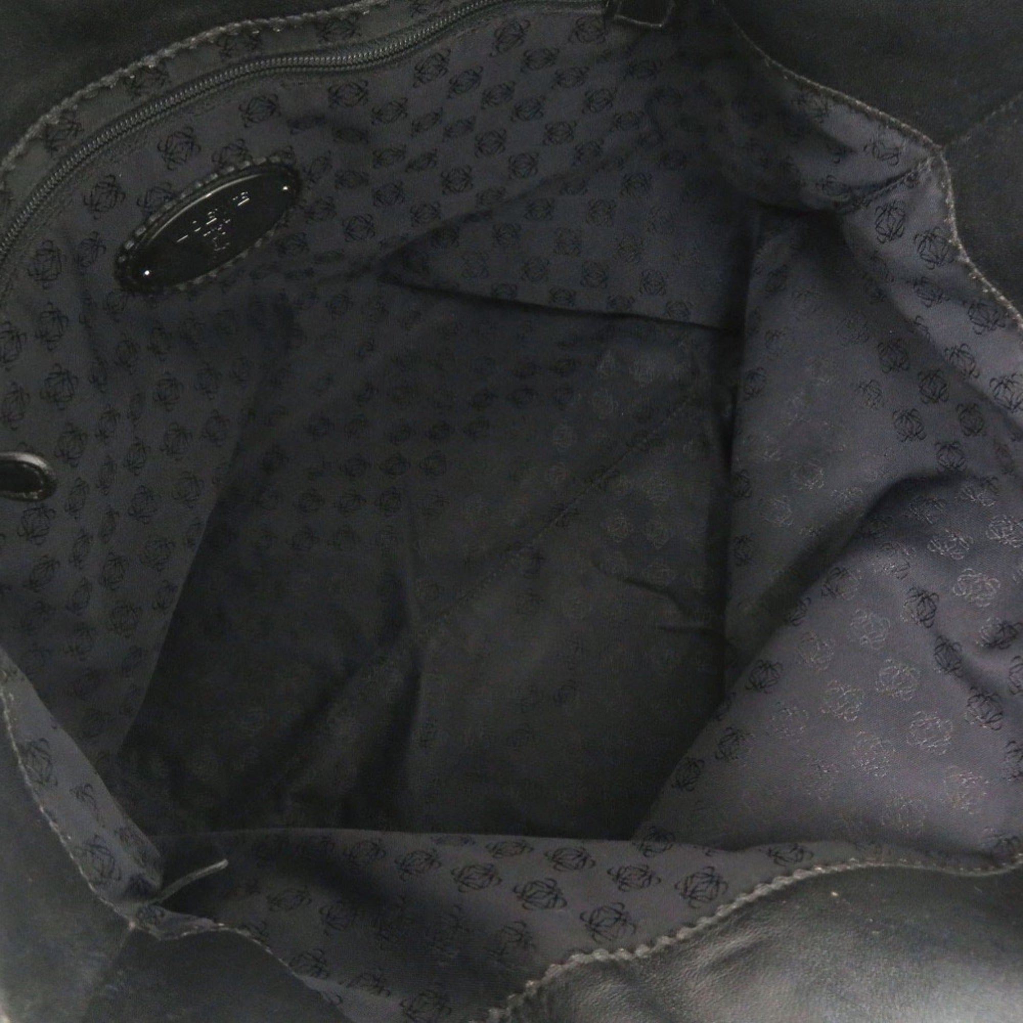 Loewe Black Leather Handbag Tote Bag (Pre-Owned)