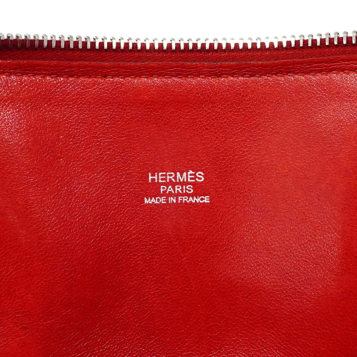 Hermes Rouge Casaque Taurillon Clemence Leather Handbag (Pre-Owned)