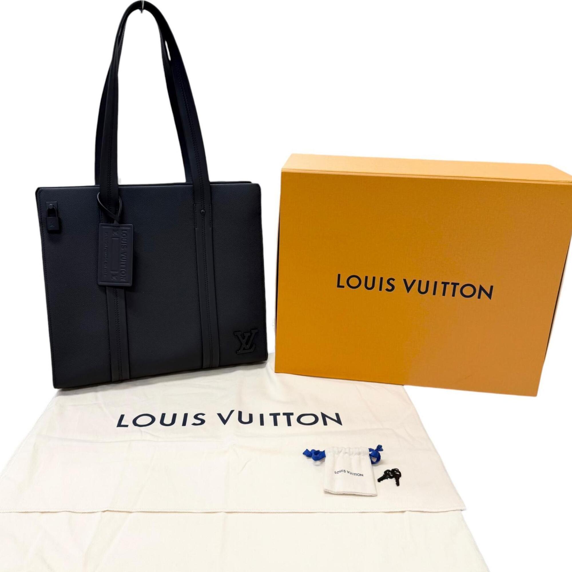 Louis Vuitton Black Leather Tote Bag (Pre-Owned)