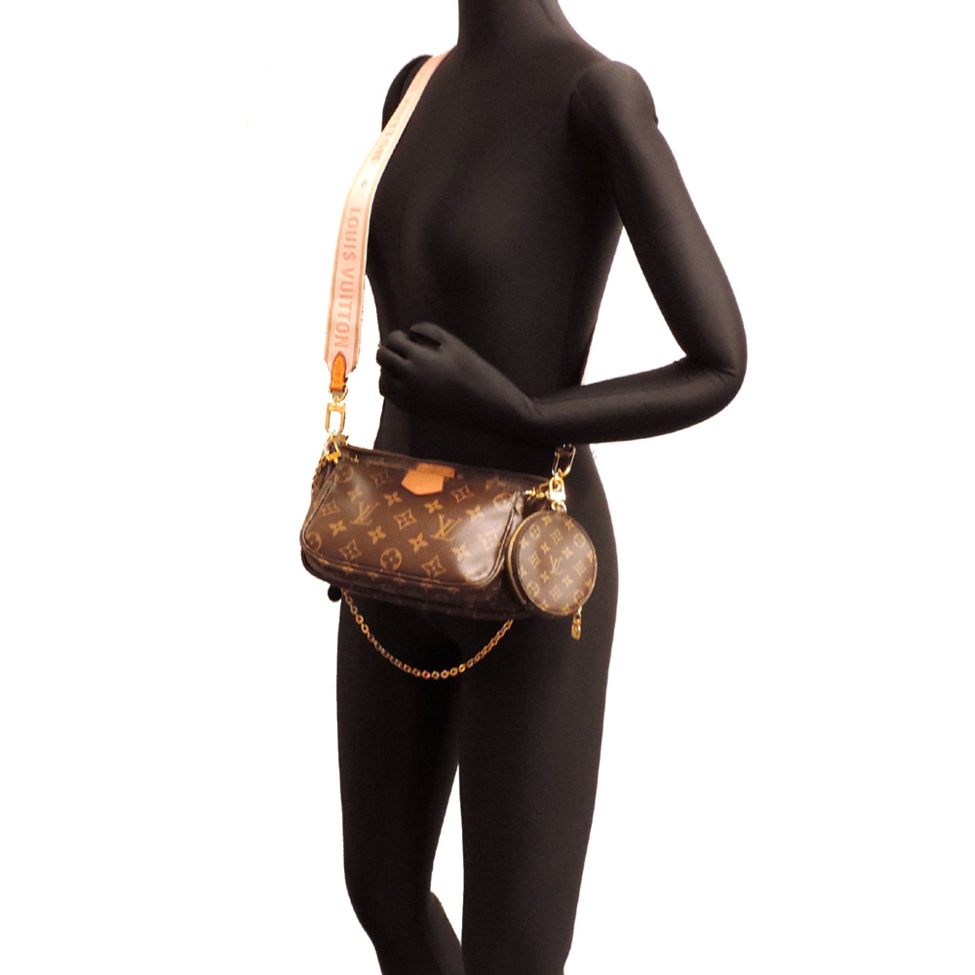 Louis Vuitton Brown Rose Clair Monogram Pochette Pouch (Pre-Owned)