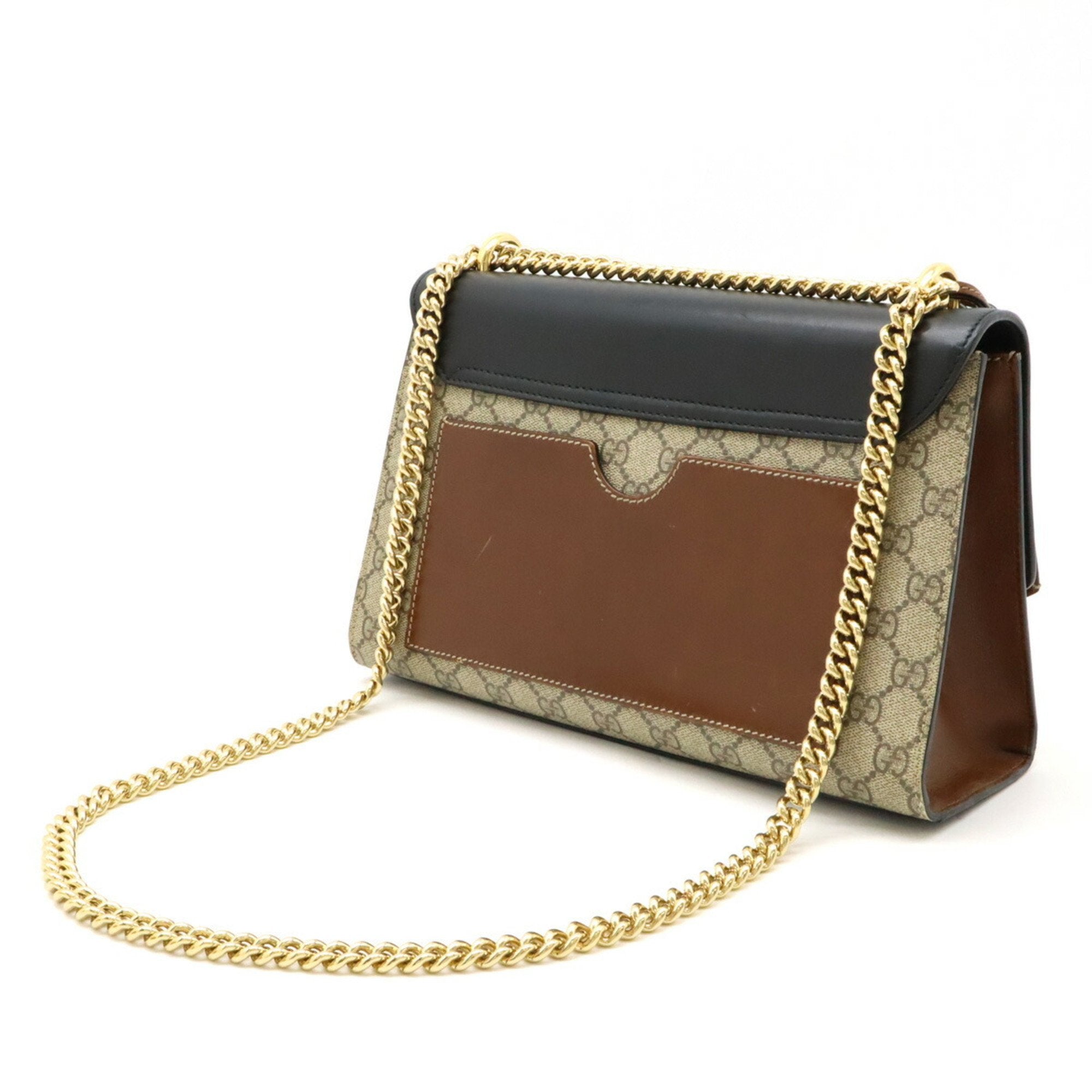 Gucci Beige Black Brown Pvc Leather Shoulder Bag (Pre-Owned)