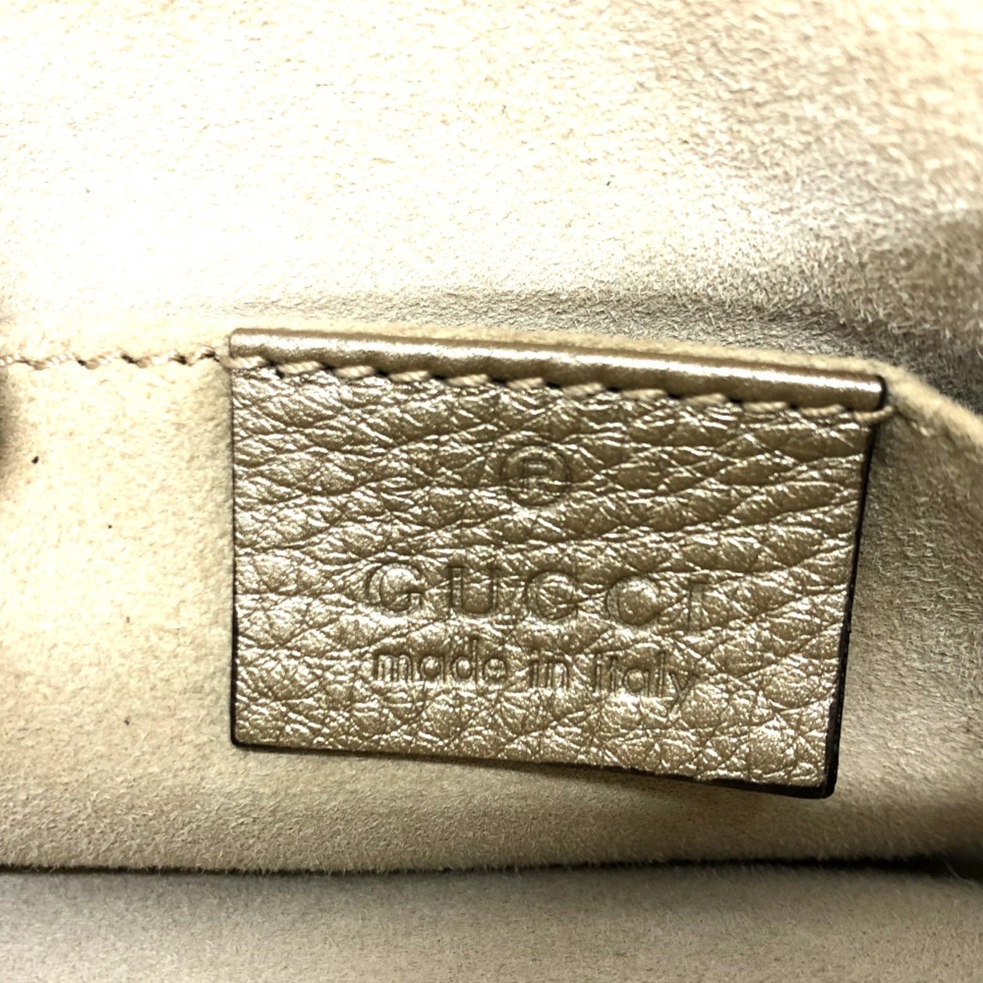 Gucci Gold Leather Handbag (Pre-Owned)