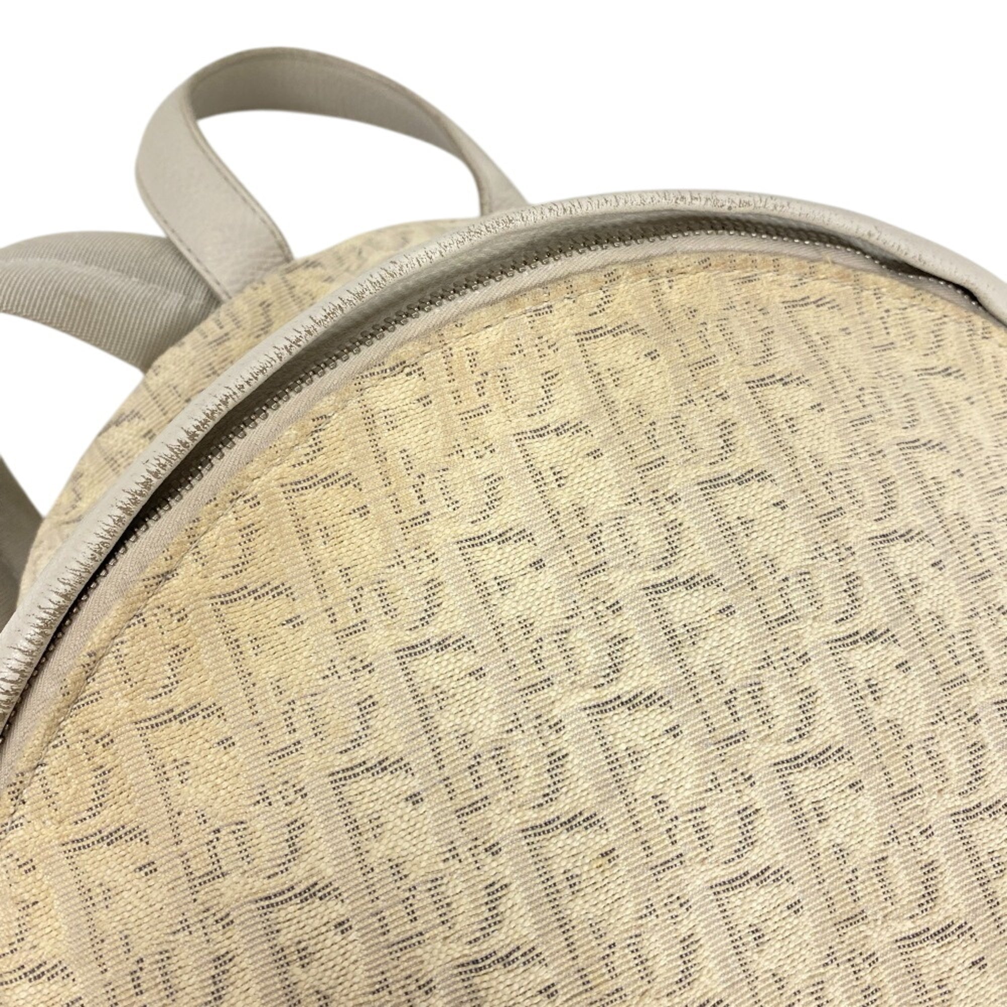 Christian Dior Trotter White Canvas Backpack (Pre-Owned)