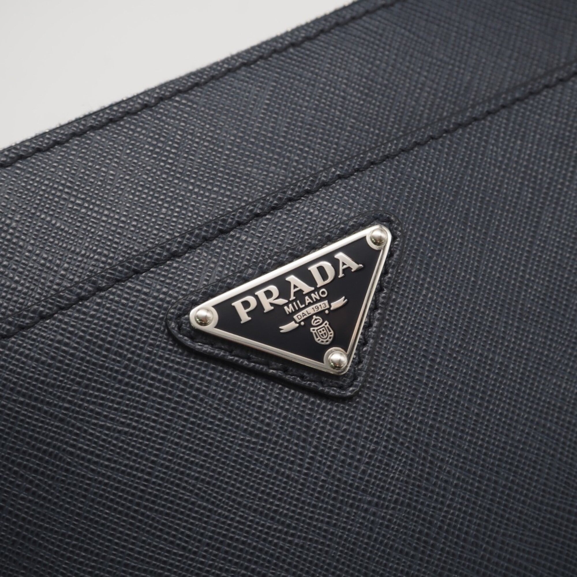 Prada Saffiano Navy Saffiano Pouch (Pre-Owned)