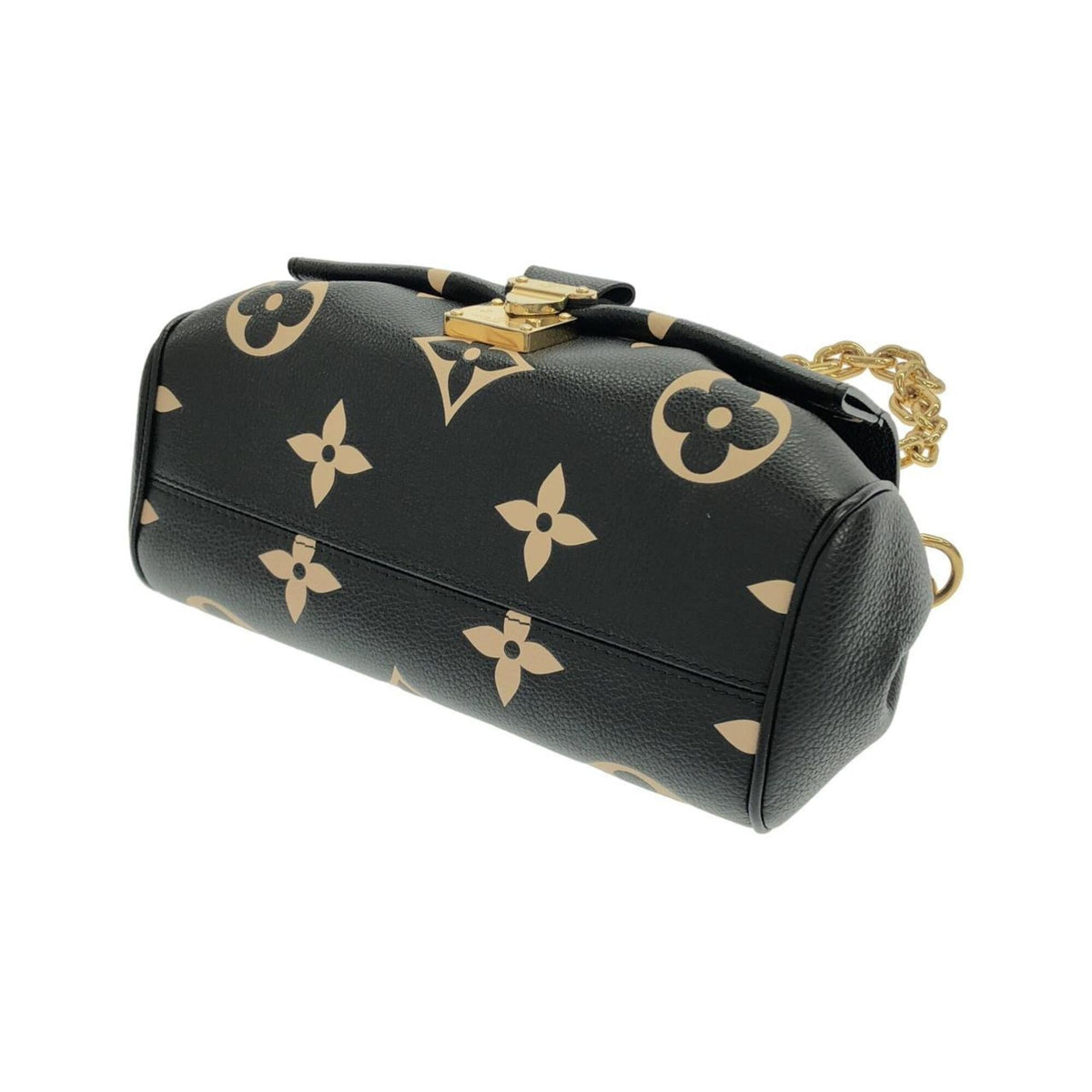 Louis Vuitton Beige Black Leather Shoulder Bag (Pre-Owned)