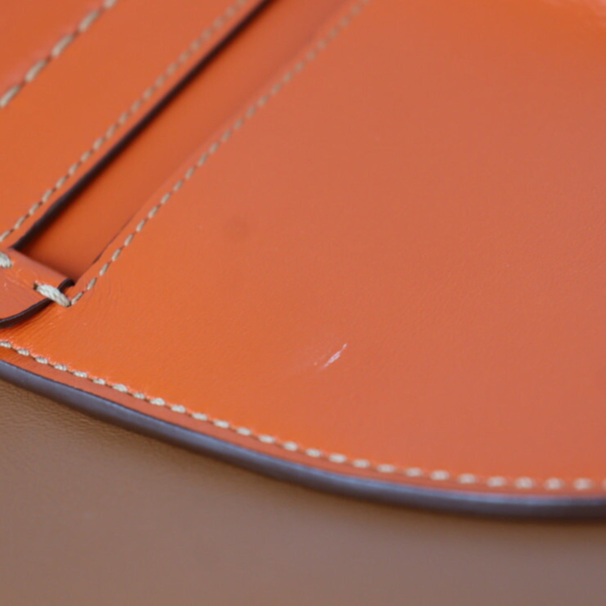 Tod's Beige Brown Orange Leather Handbag Shoulder Bag Tote Bag (Pre-Owned)