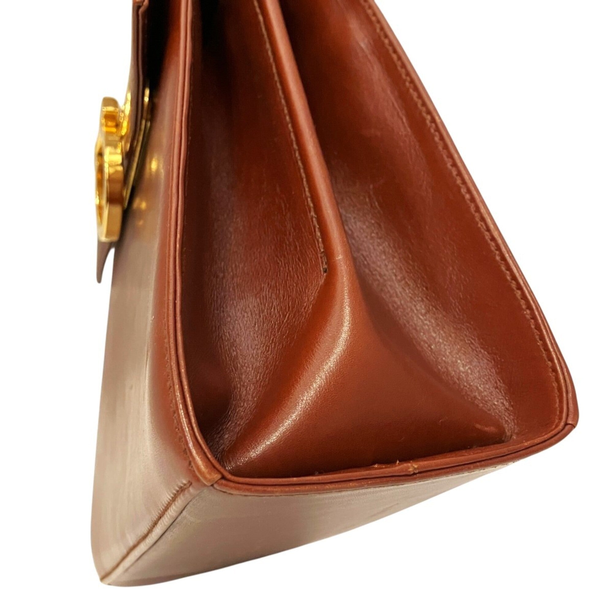 Salvatore Ferragamo Gancini Brown Leather Handbag (Pre-Owned)