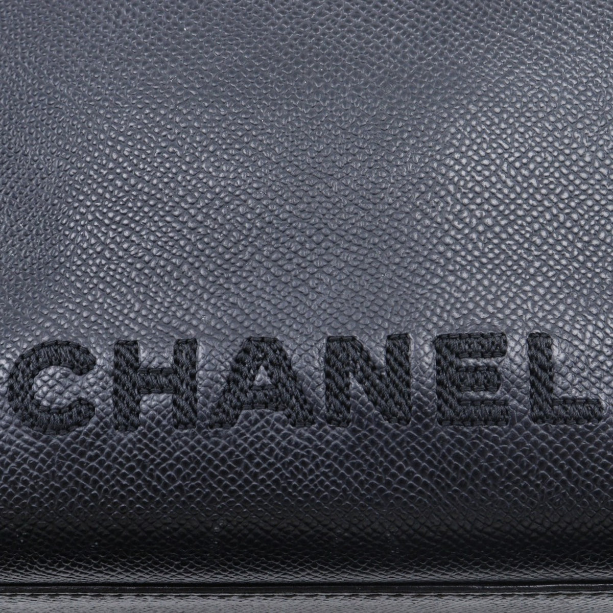 Chanel Black Grained Calfskin Tote Bag (Pre-Owned)