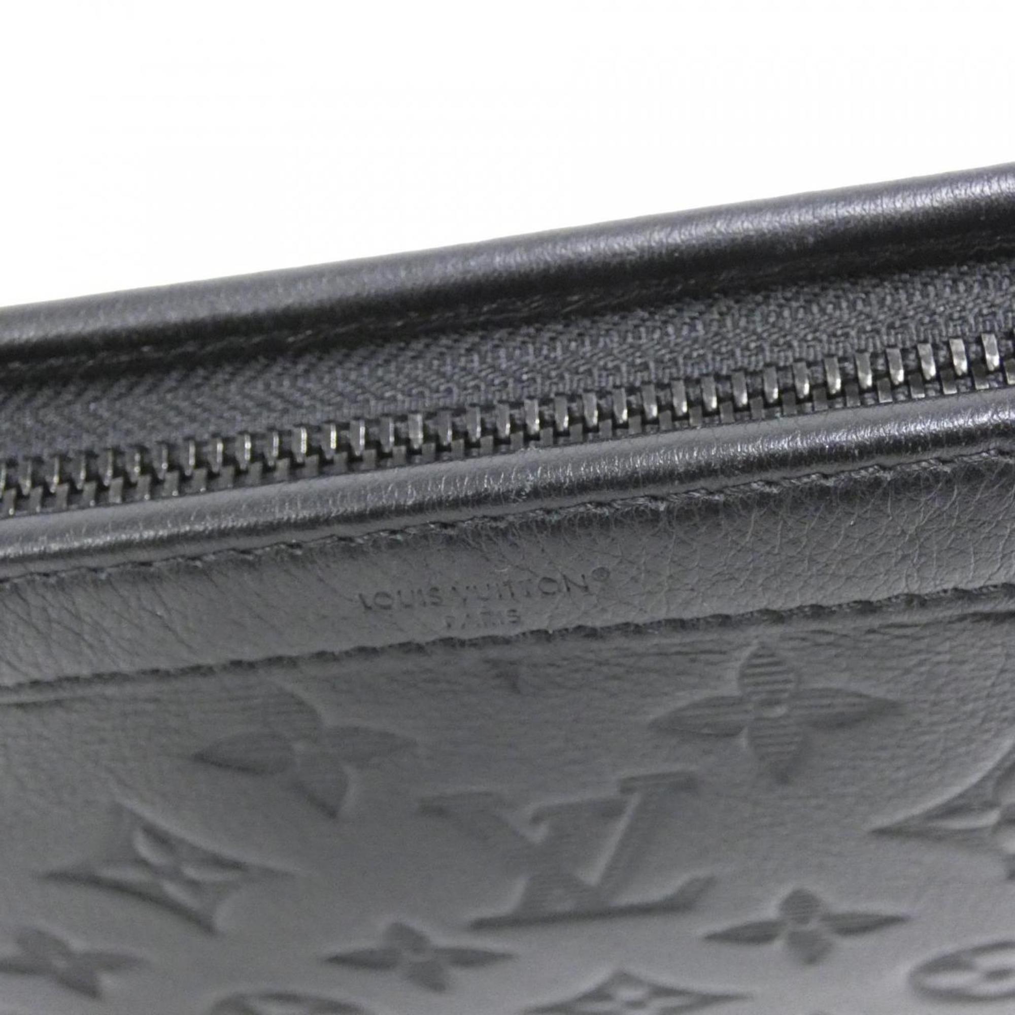 Louis Vuitton Black Leather Pouch Shoulder Bag (Pre-Owned)