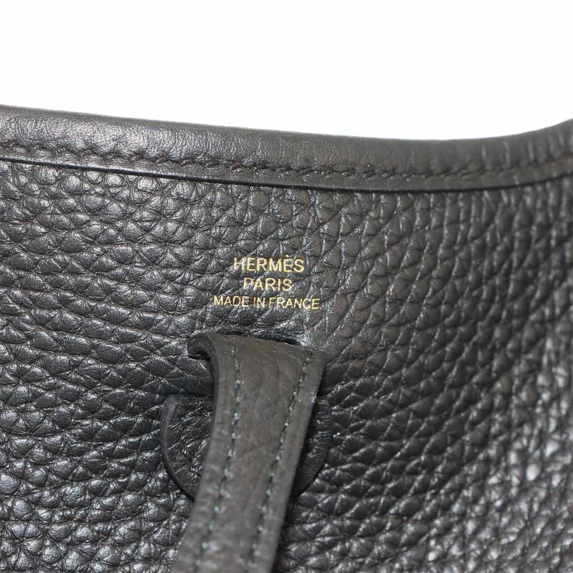 Hermes Black Taurillon Clemence Leather Shoulder Bag (Pre-Owned)