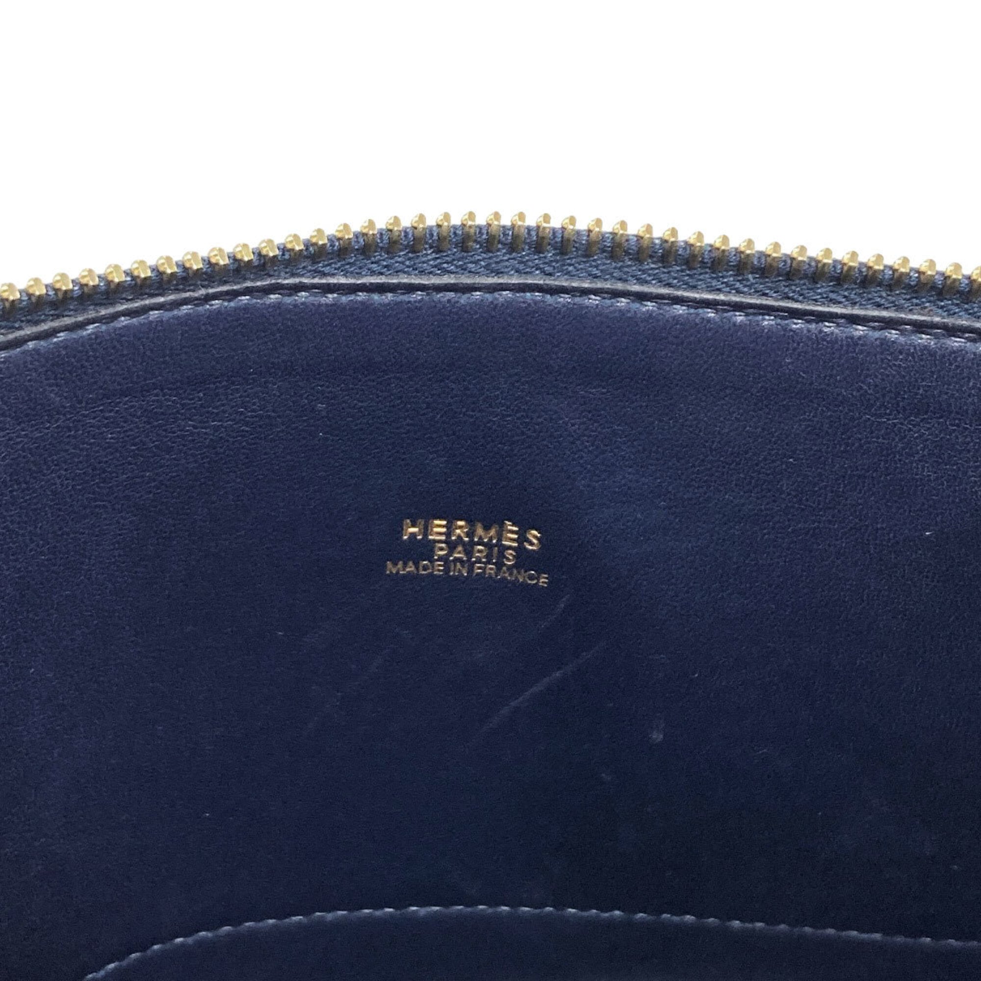 Hermes Bolide Dark Navy Fjord Leather Handbag (Pre-Owned)