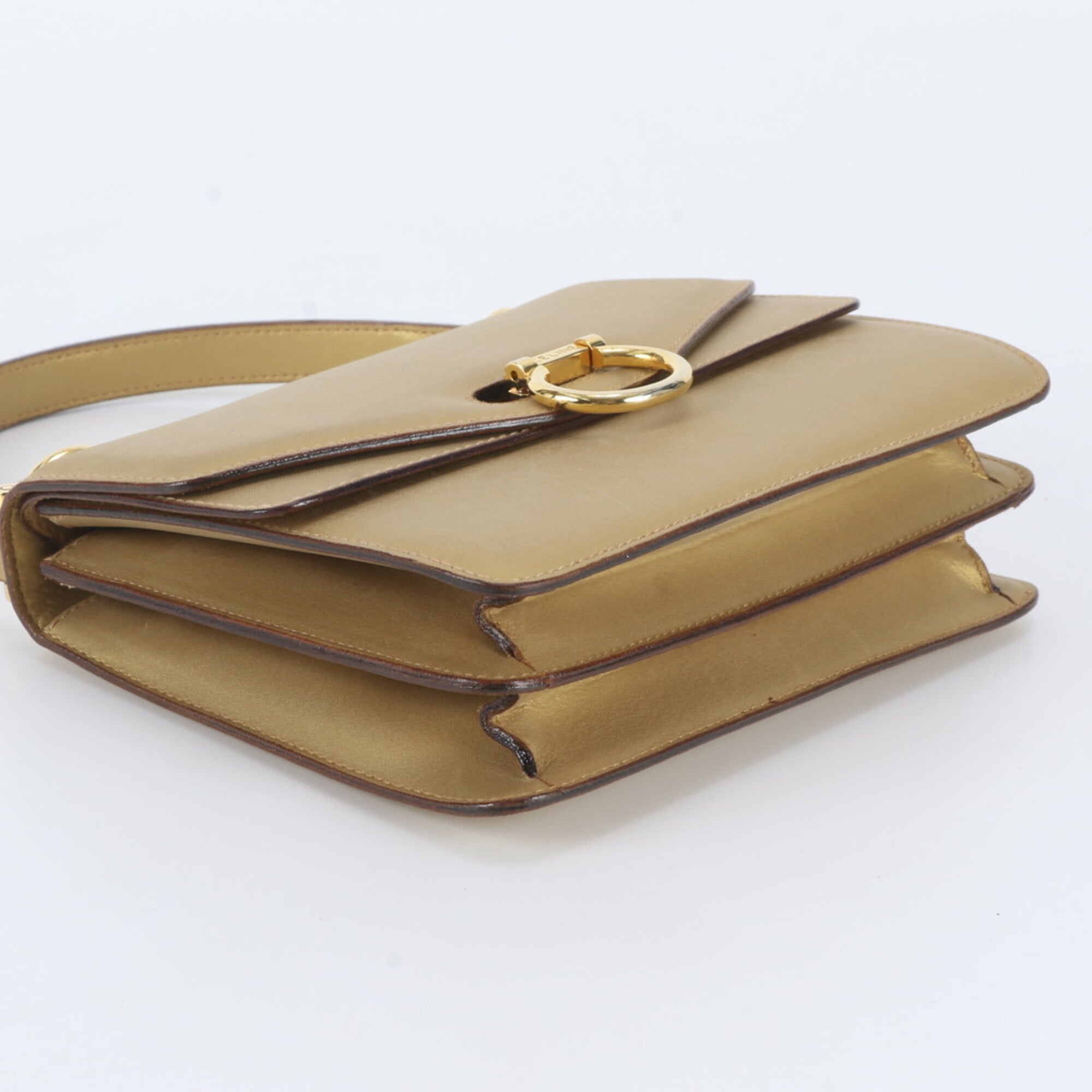 Celine Gold Leather Handbag (Pre-Owned)