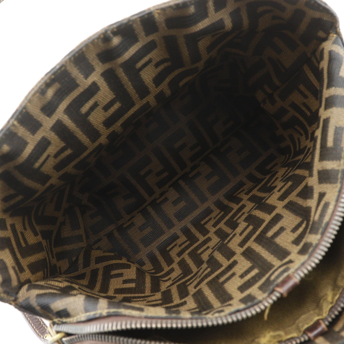 Fendi Brown Canvas Leather Handbag (Pre-Owned)