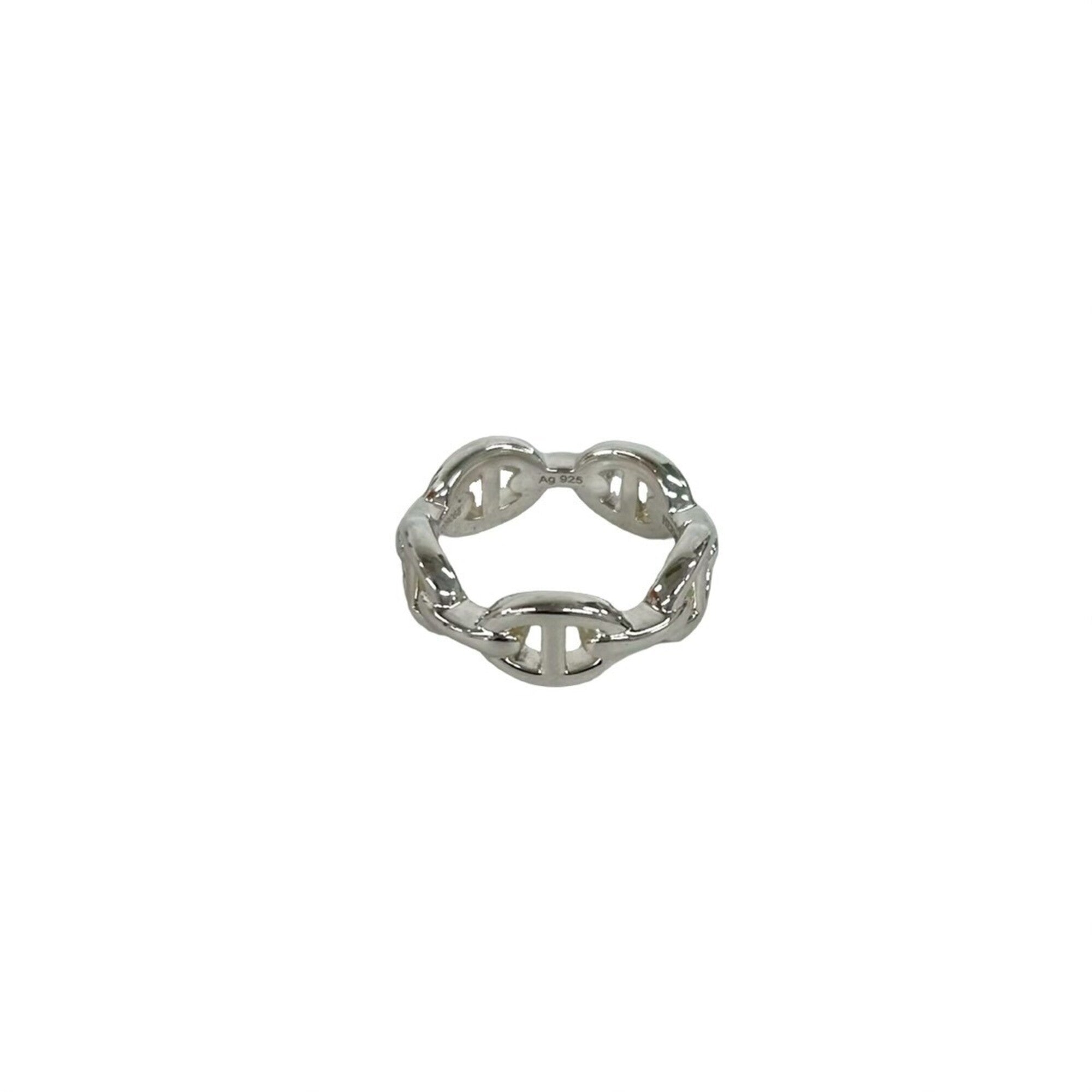 Hermes Silver Silver 925 Band Ring (Pre-Owned)