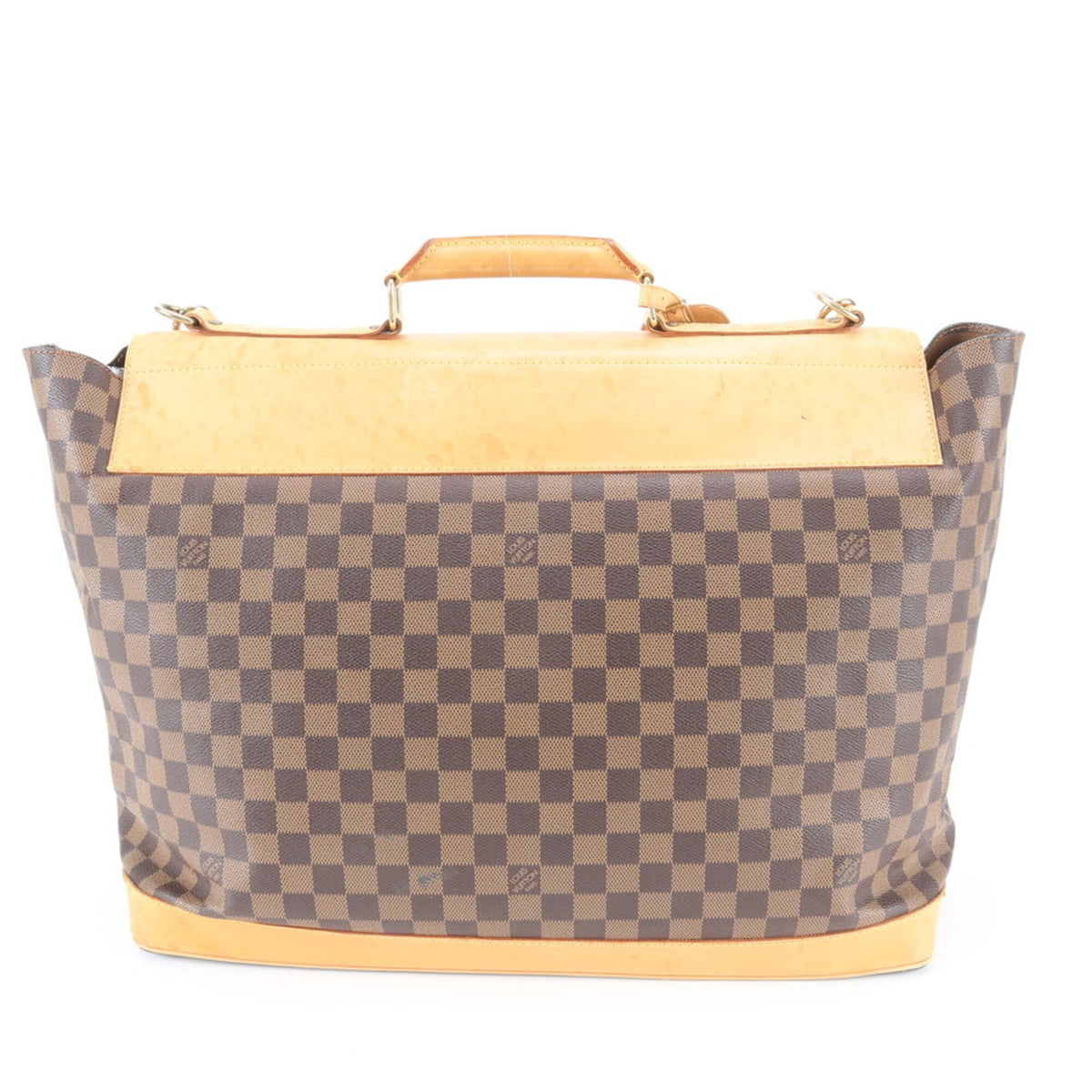 Louis Vuitton Brown Leather Coated Canvas Boston Bag Shoulder Bag (Pre-Owned)